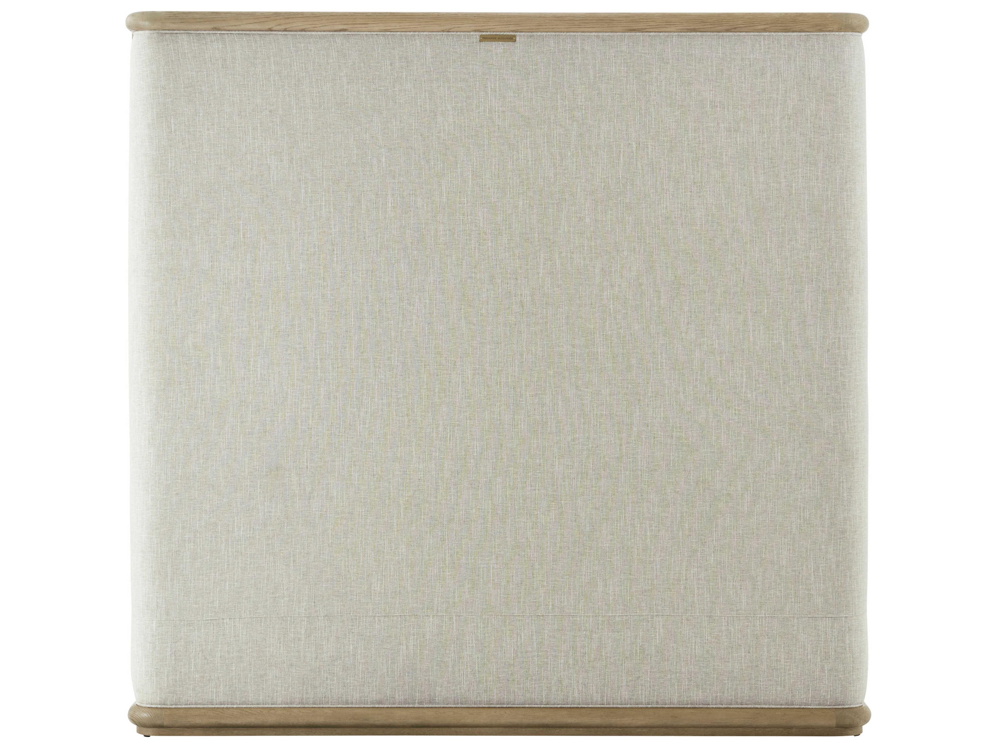 Theodore Alexander Catalina Dune Beige Oak Wood Queen Panel Bed