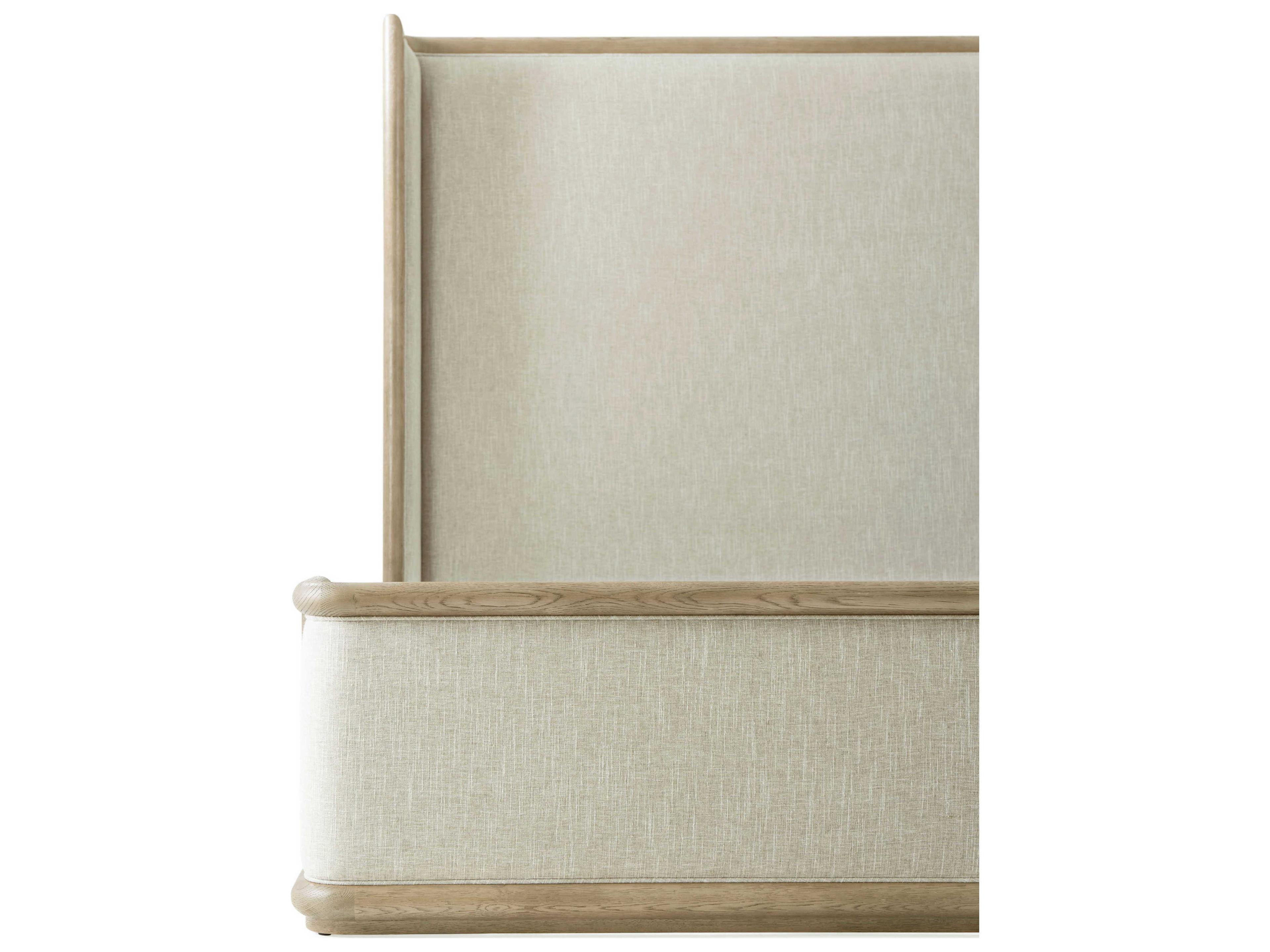 Theodore Alexander Catalina Dune Beige Oak Wood Queen Panel Bed