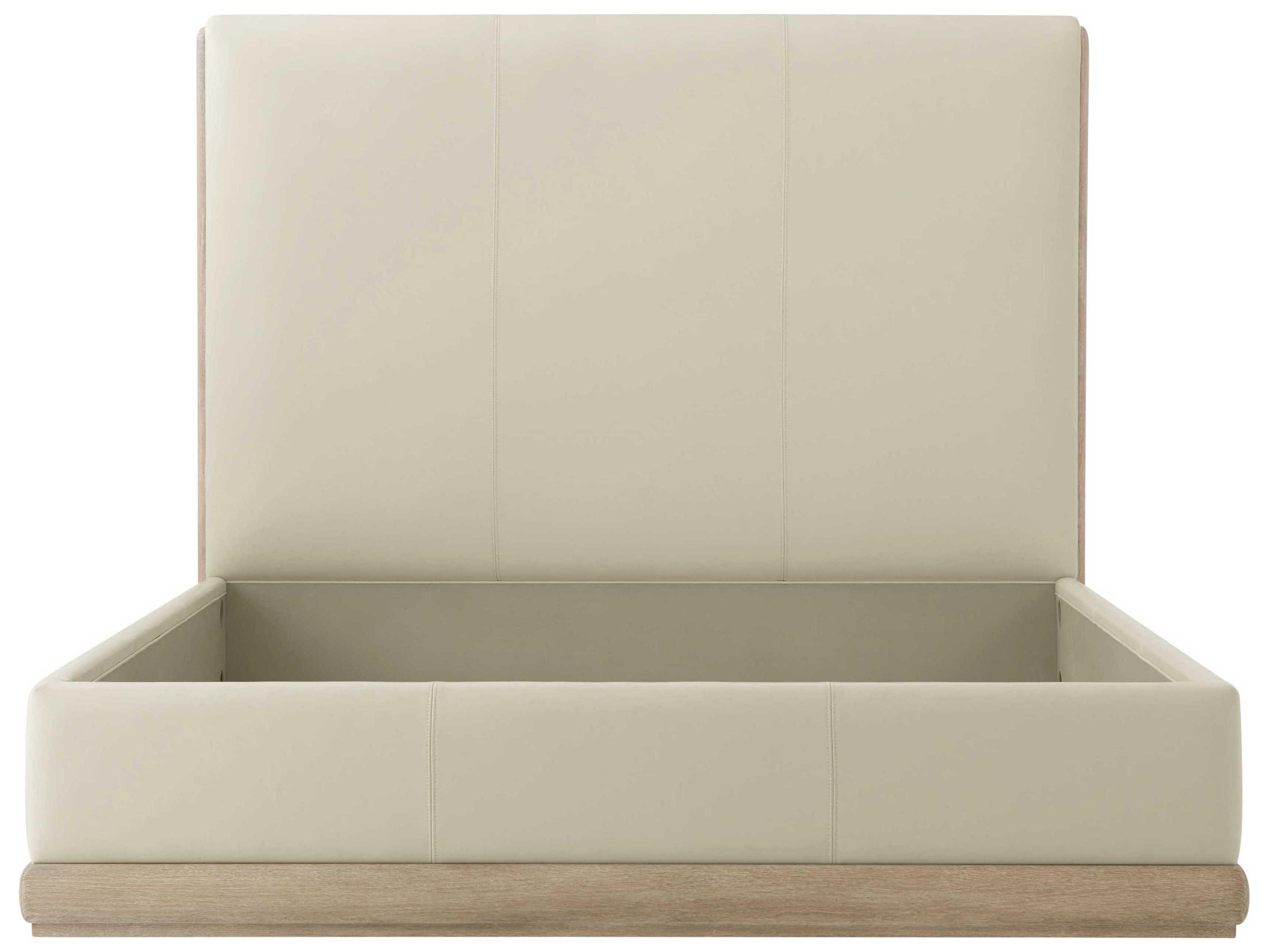 Theodore Alexander Repose Grey Oak Beige Wood Queen Platform Bed