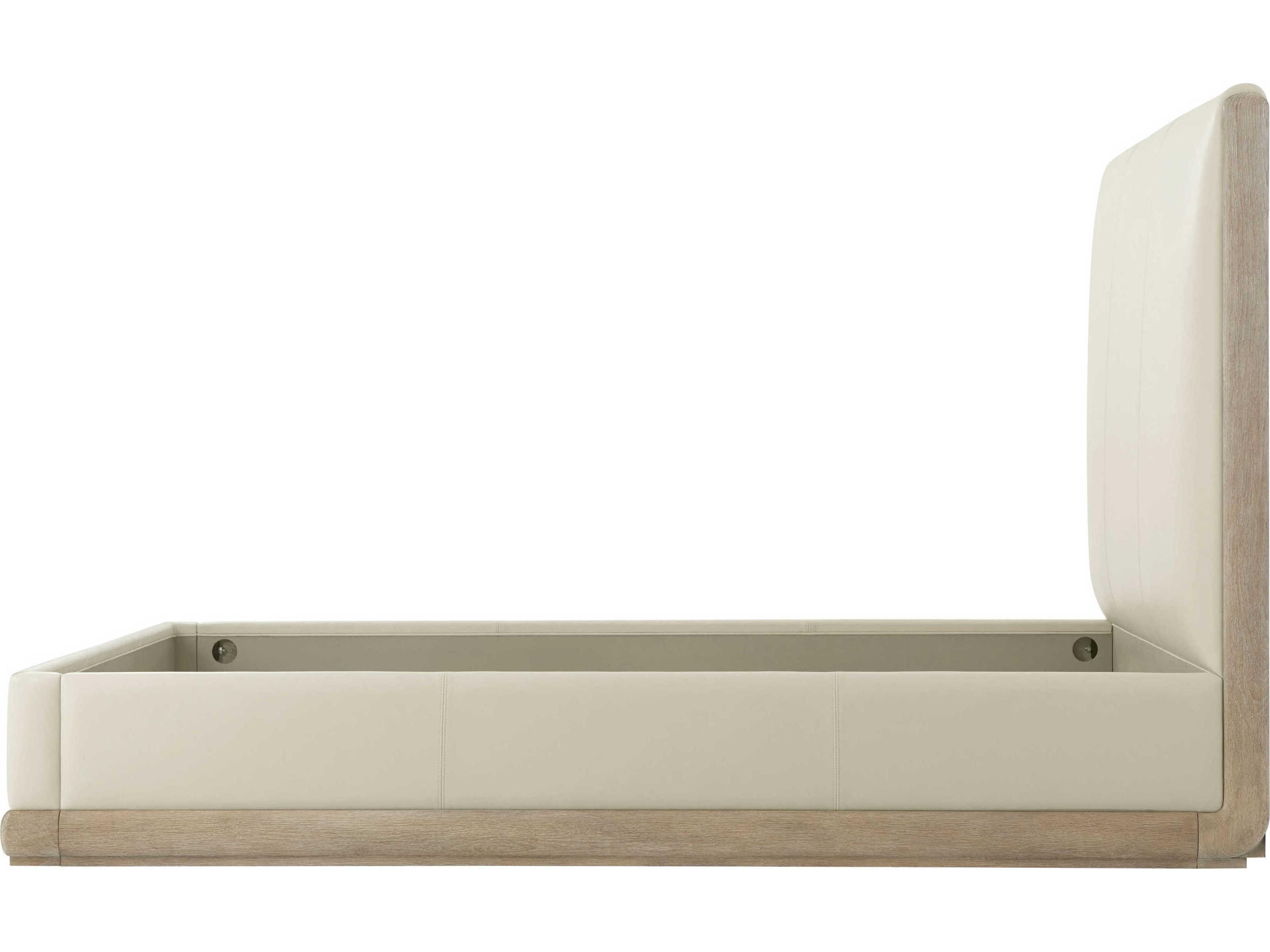 Theodore Alexander Repose Grey Oak Beige Wood Queen Platform Bed