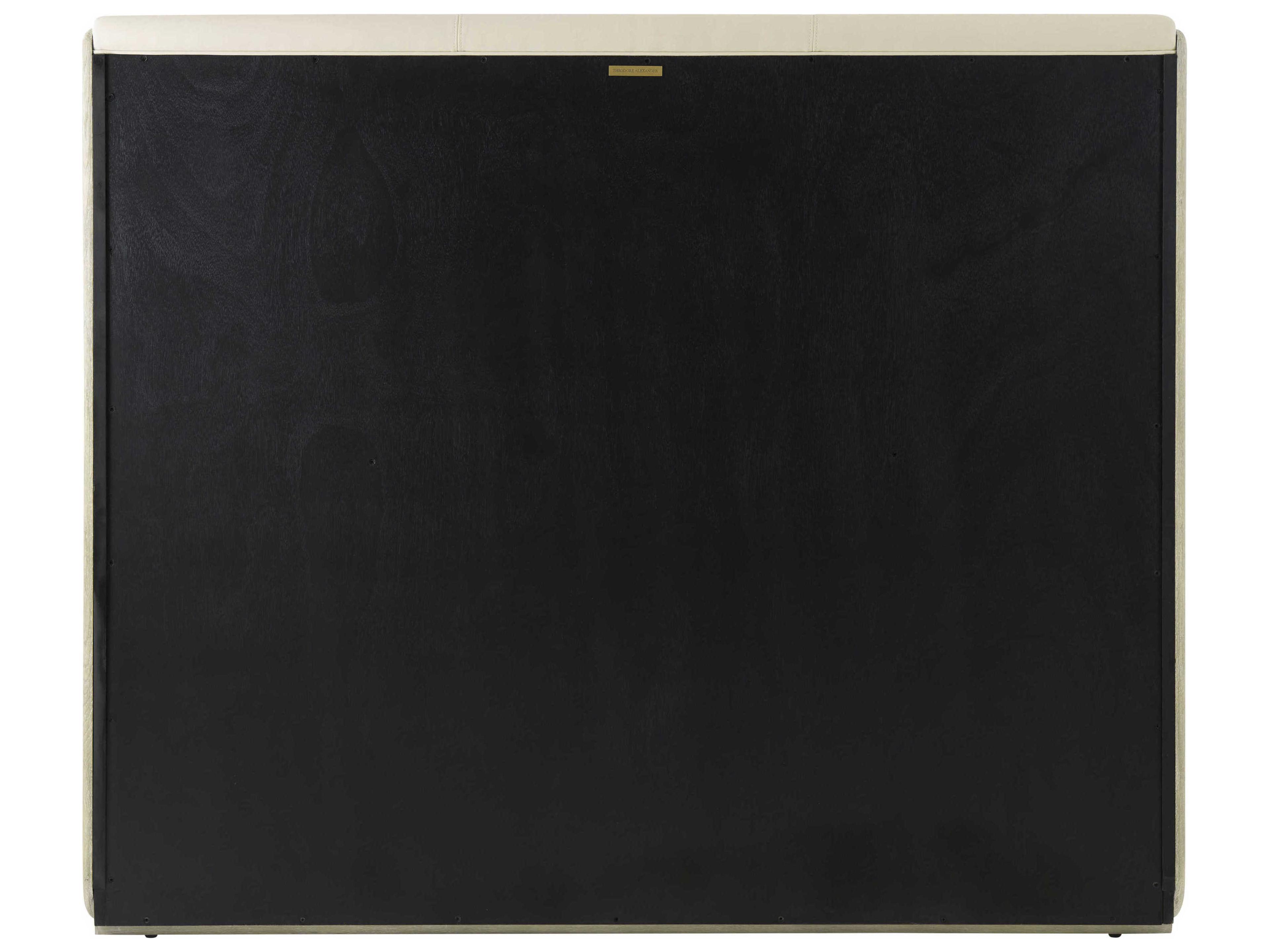 Theodore Alexander Repose Grey Oak Beige Wood Queen Platform Bed