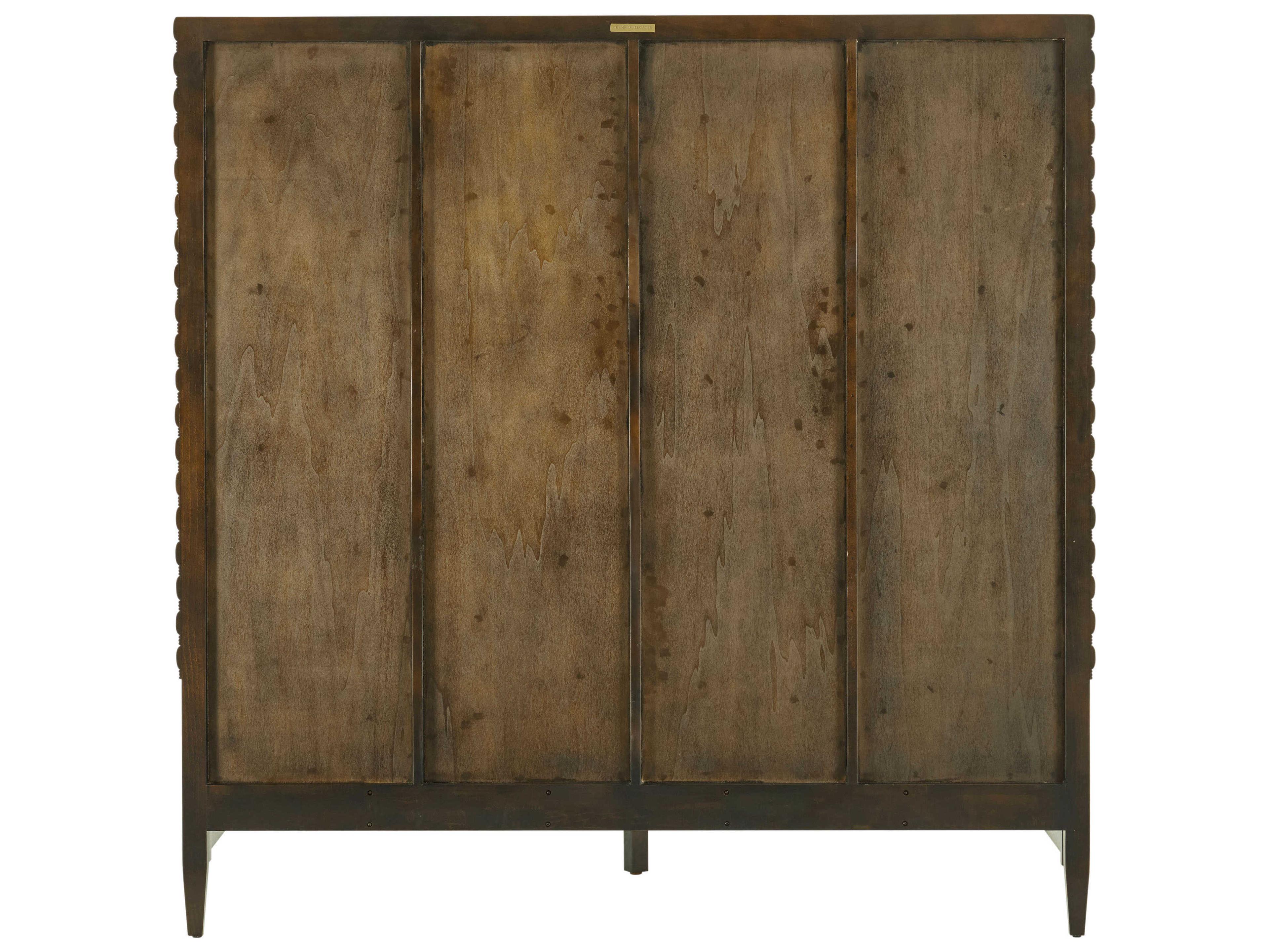 Theodore Alexander Lido Bistre Brown Wood Queen Platform Bed