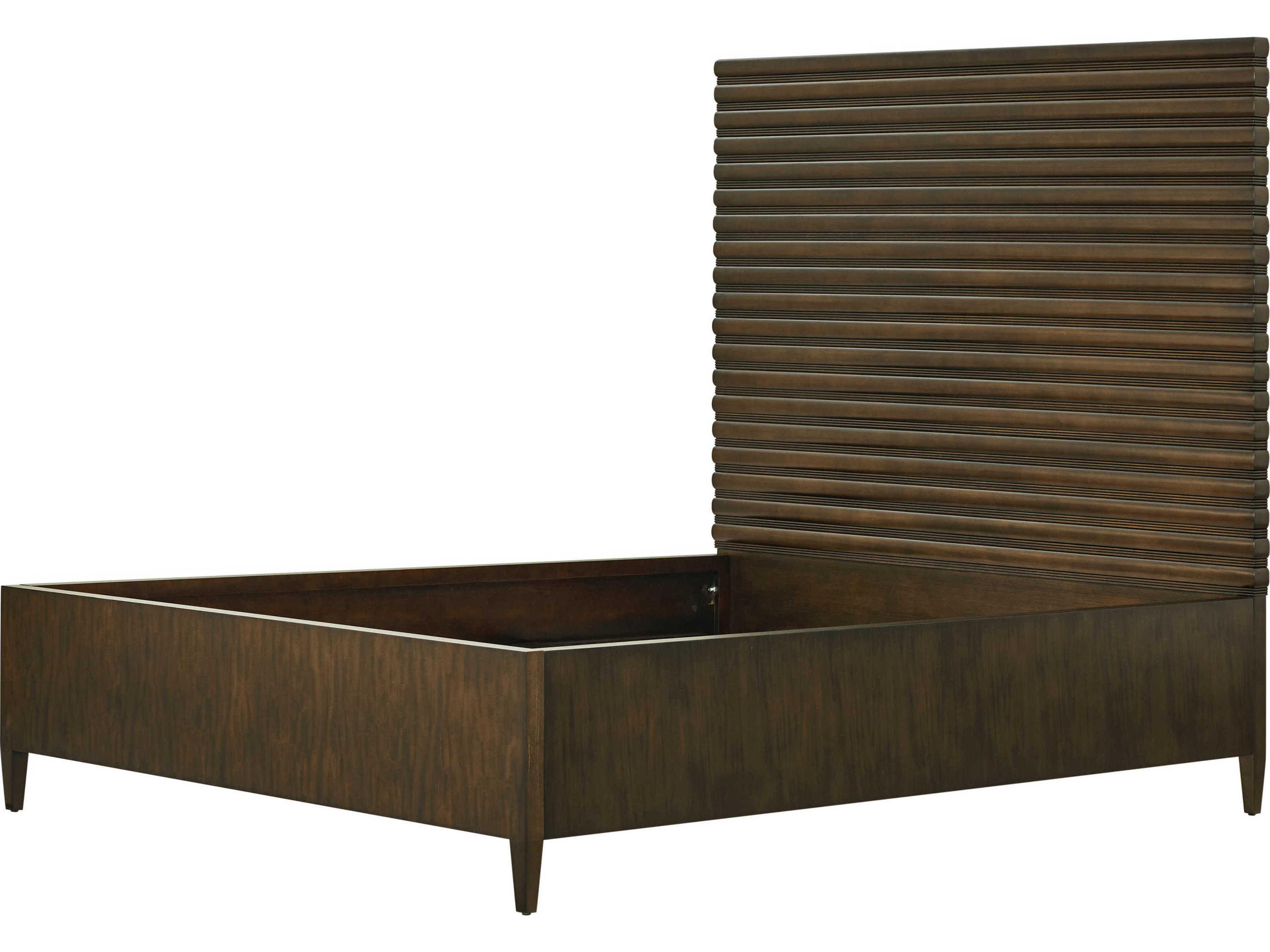 Theodore Alexander Lido Bistre Brown Wood Queen Platform Bed