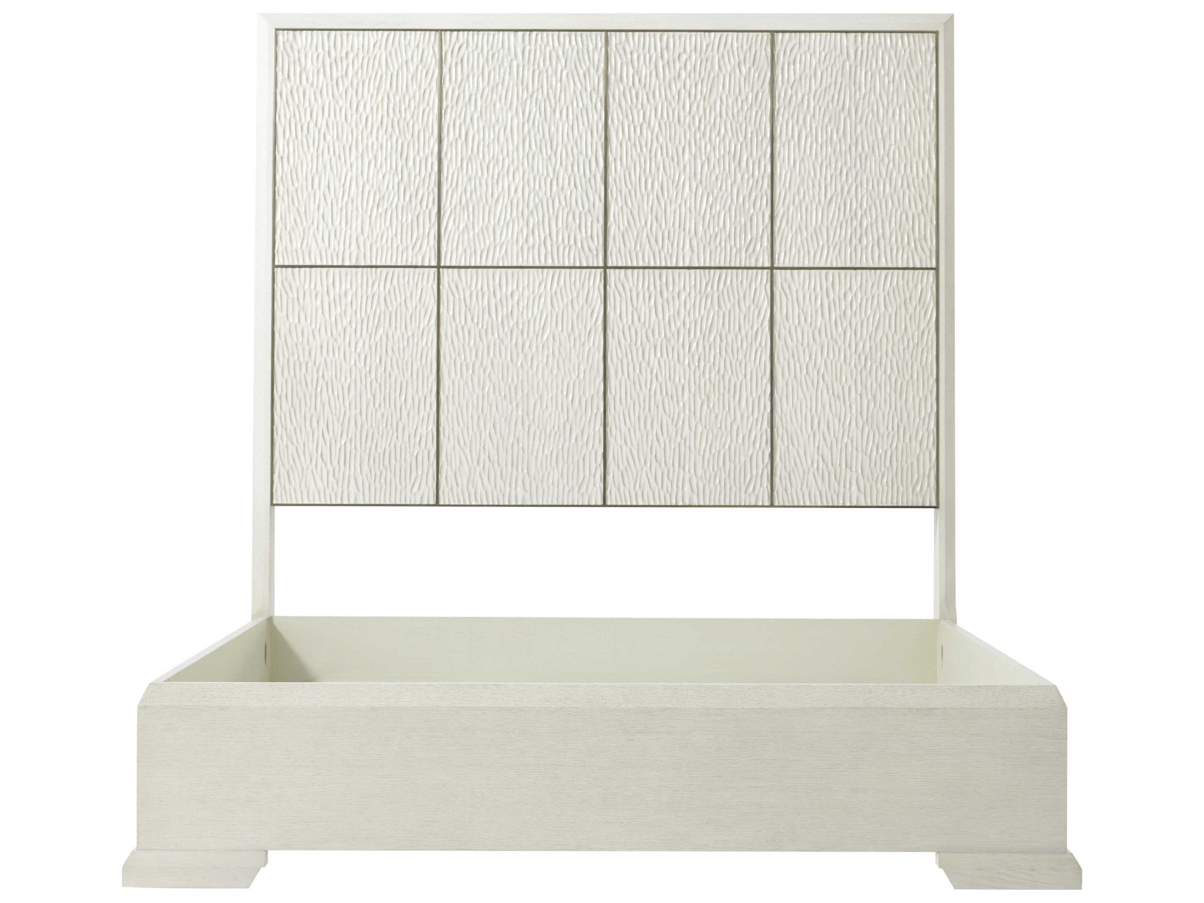 Theodore Alexander Essence Opal White Solid Wood Queen Platform Bed