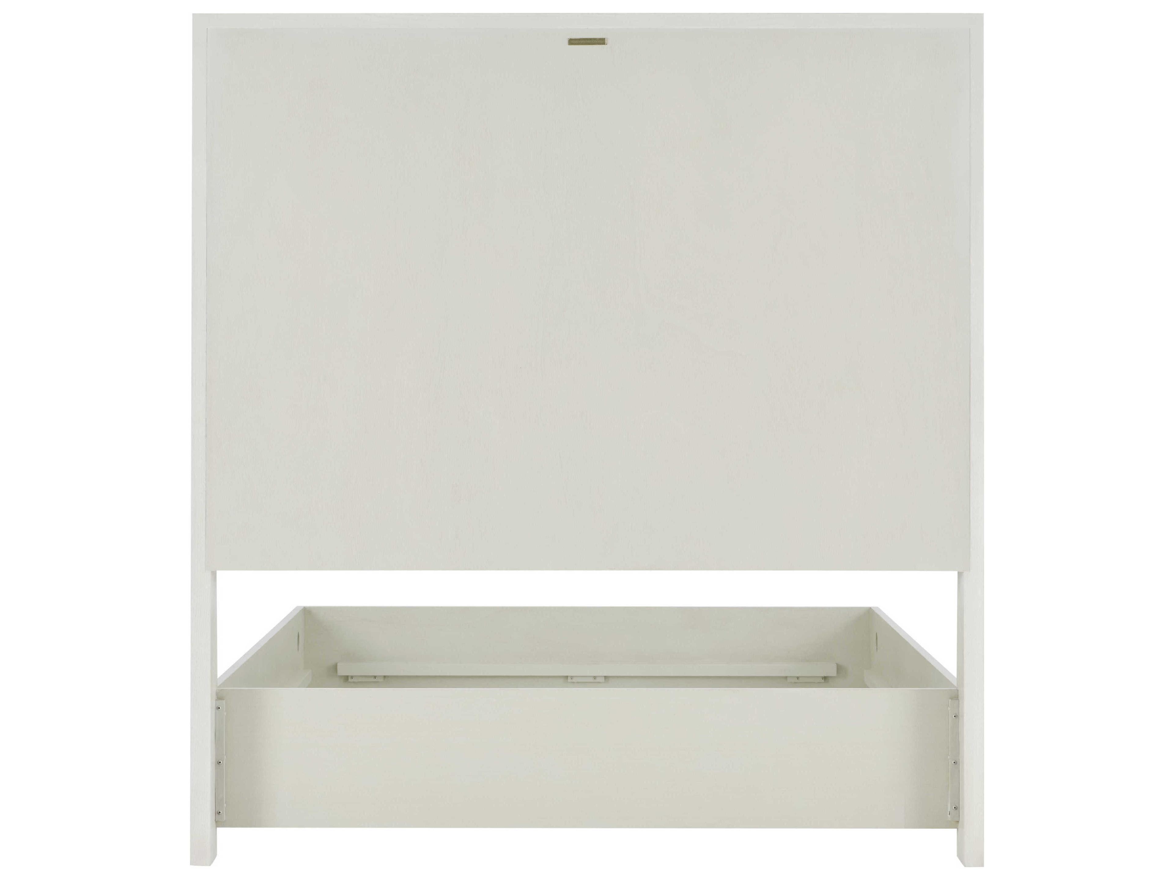 Theodore Alexander Essence Opal White Solid Wood Queen Platform Bed