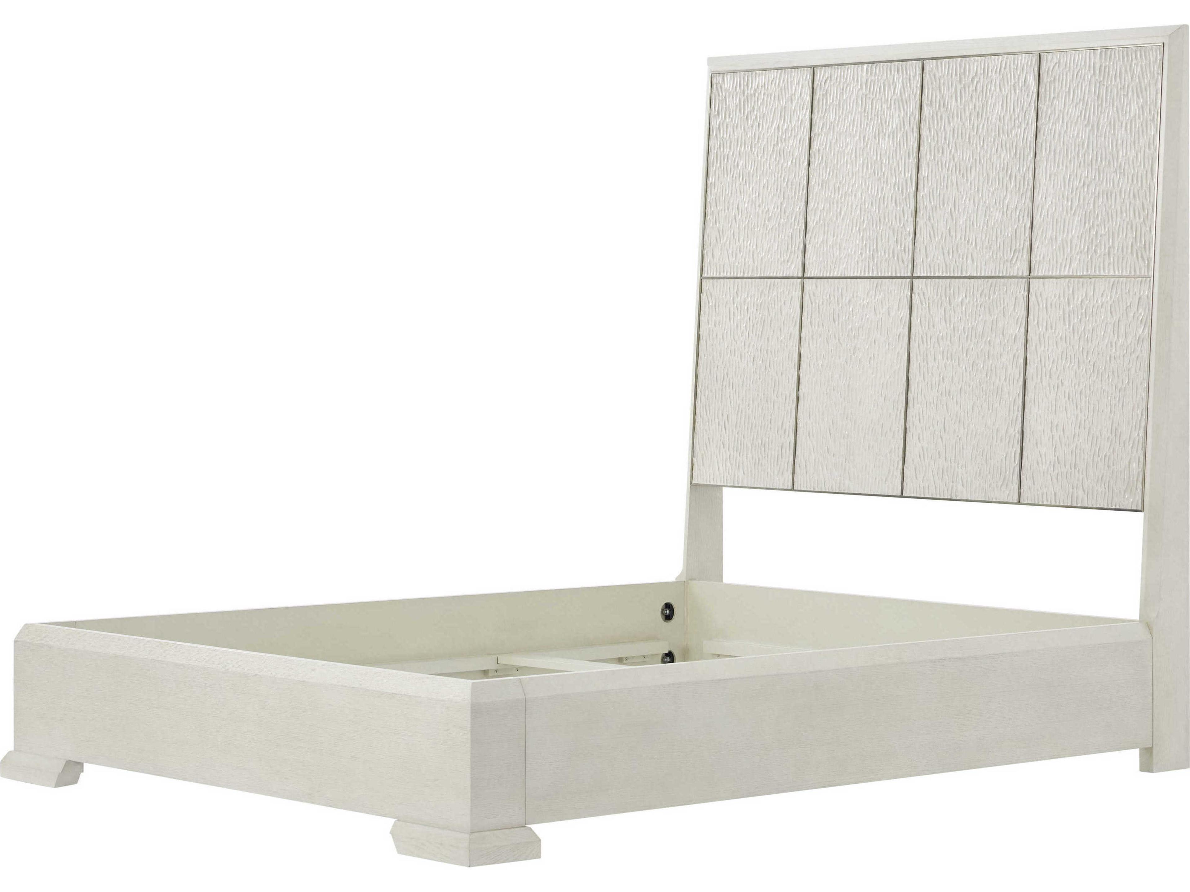 Theodore Alexander Essence Opal White Solid Wood Queen Platform Bed