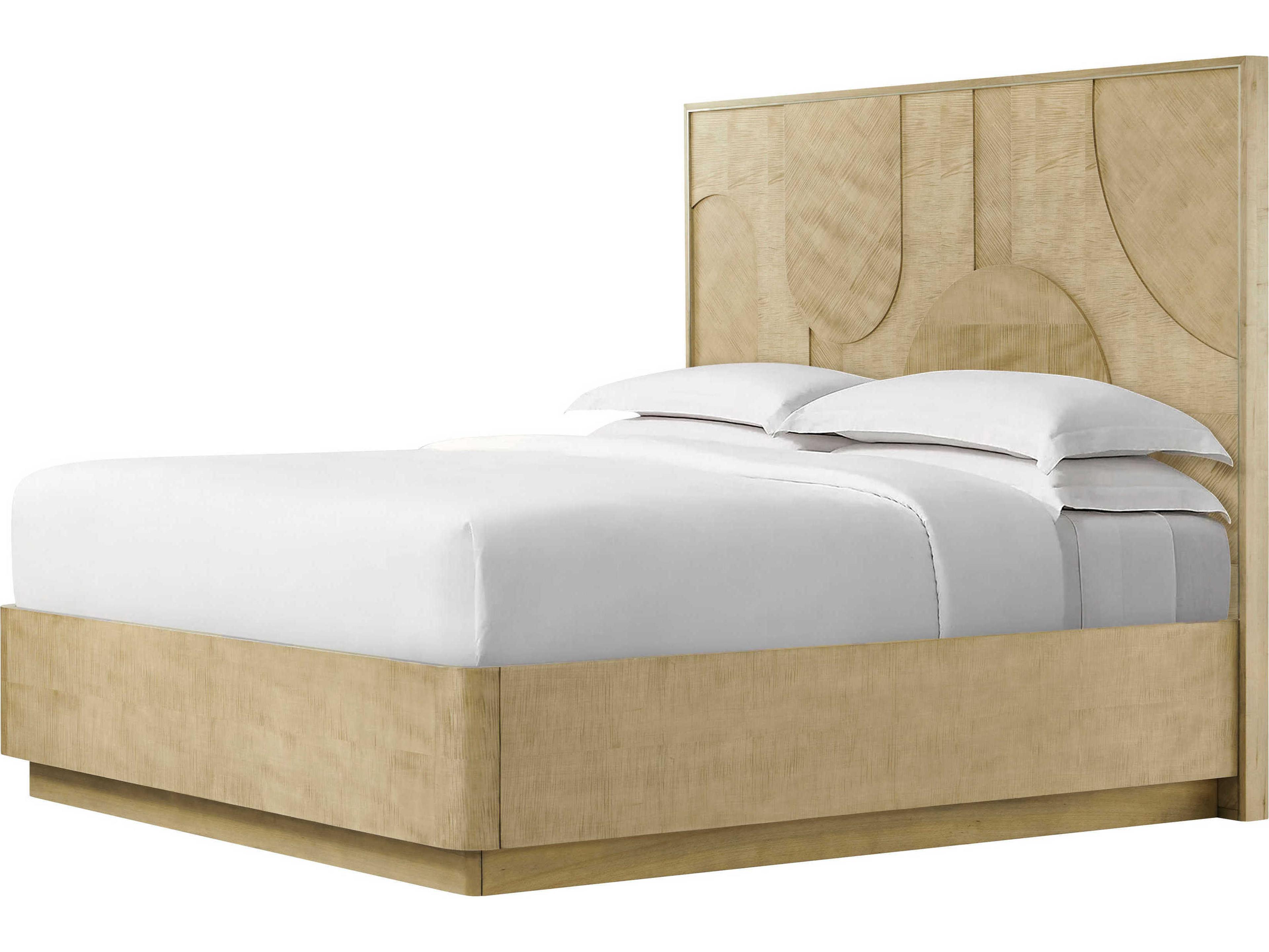 Origins Plinth Sesame Beige Sycamore Wood Queen Platform Bed