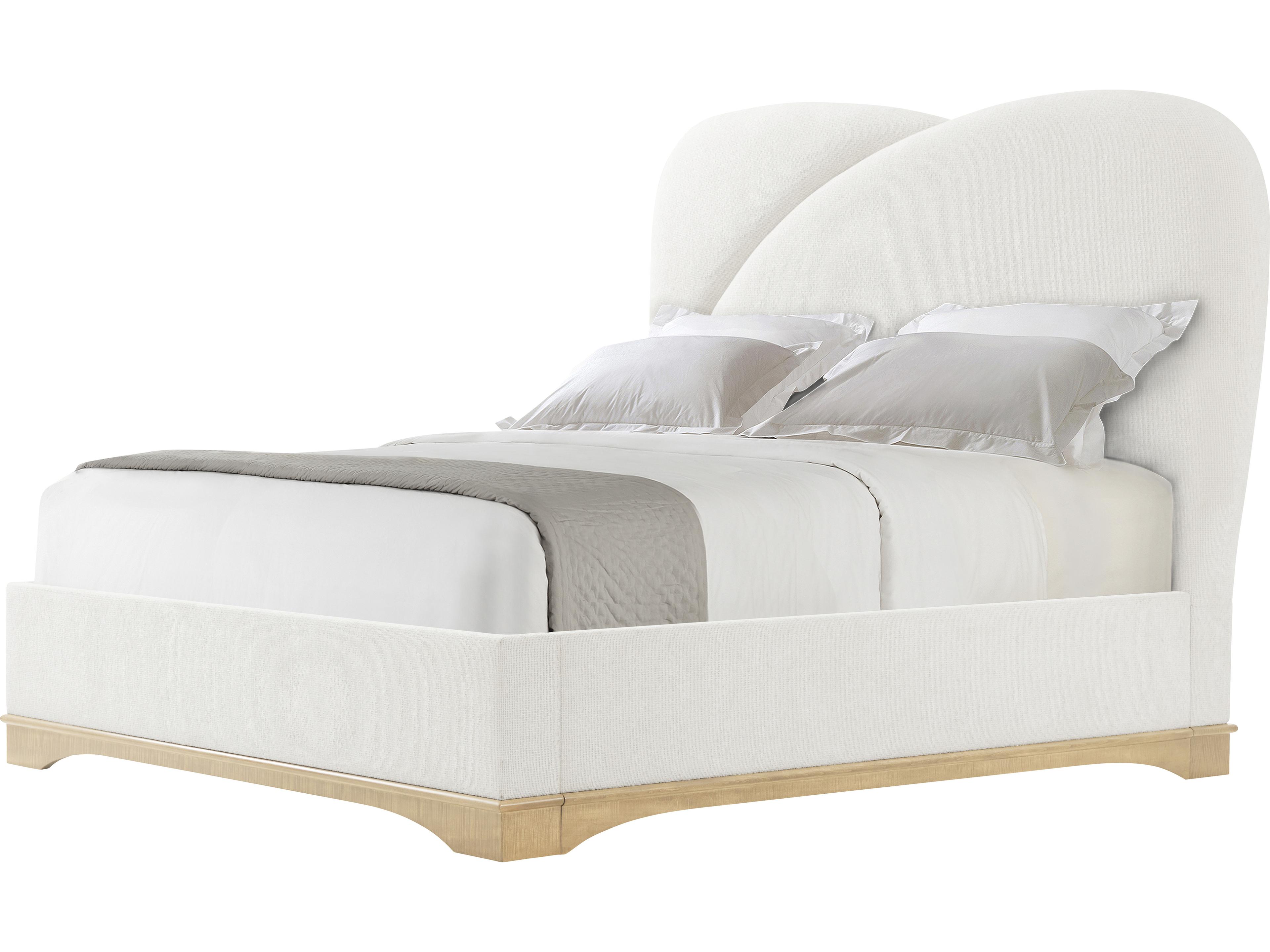 Origins White Upholstered King Platform Bed