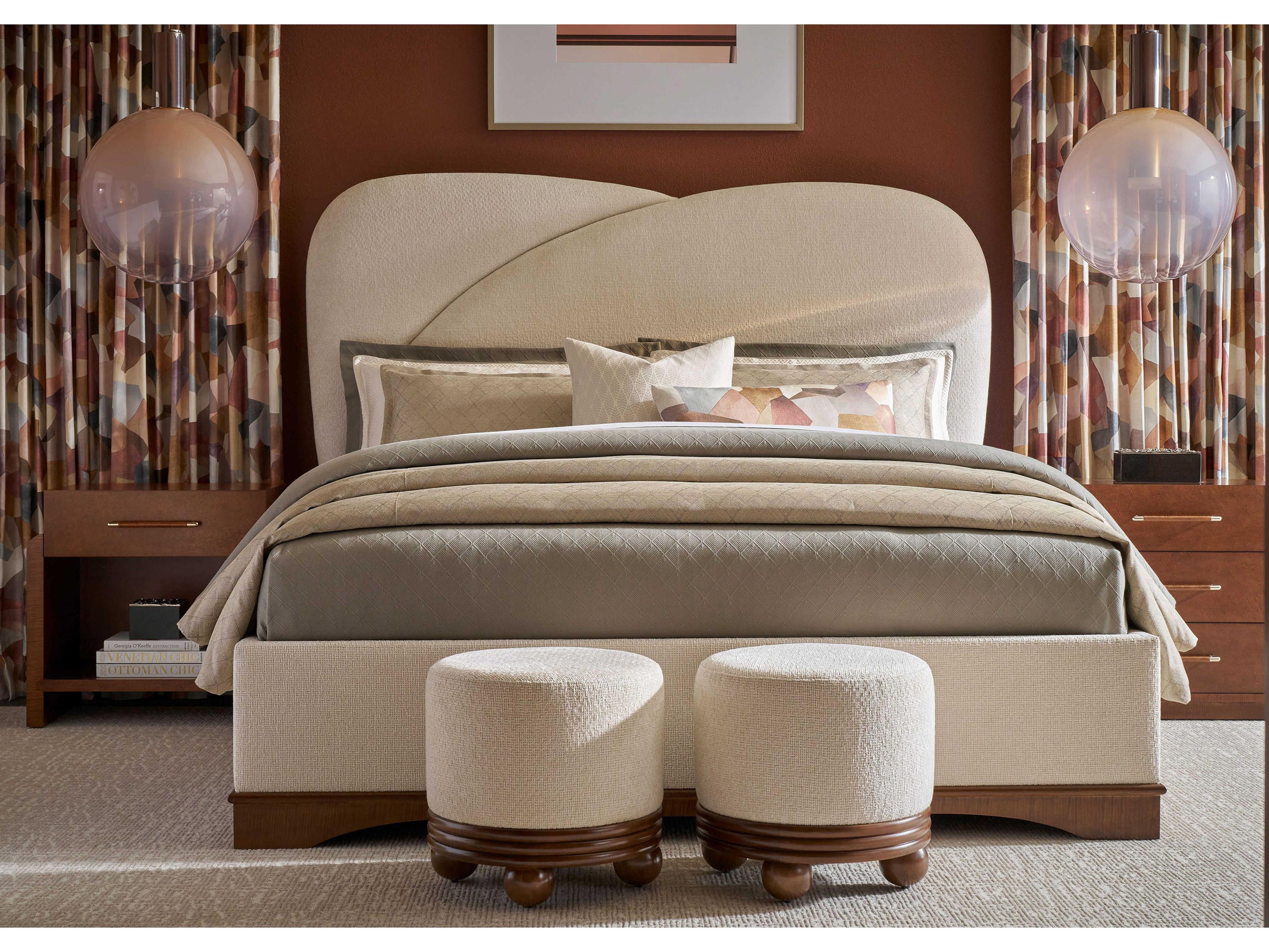 Theodore Alexander Origins Landmark White Sycamore Wood King Platform Bed