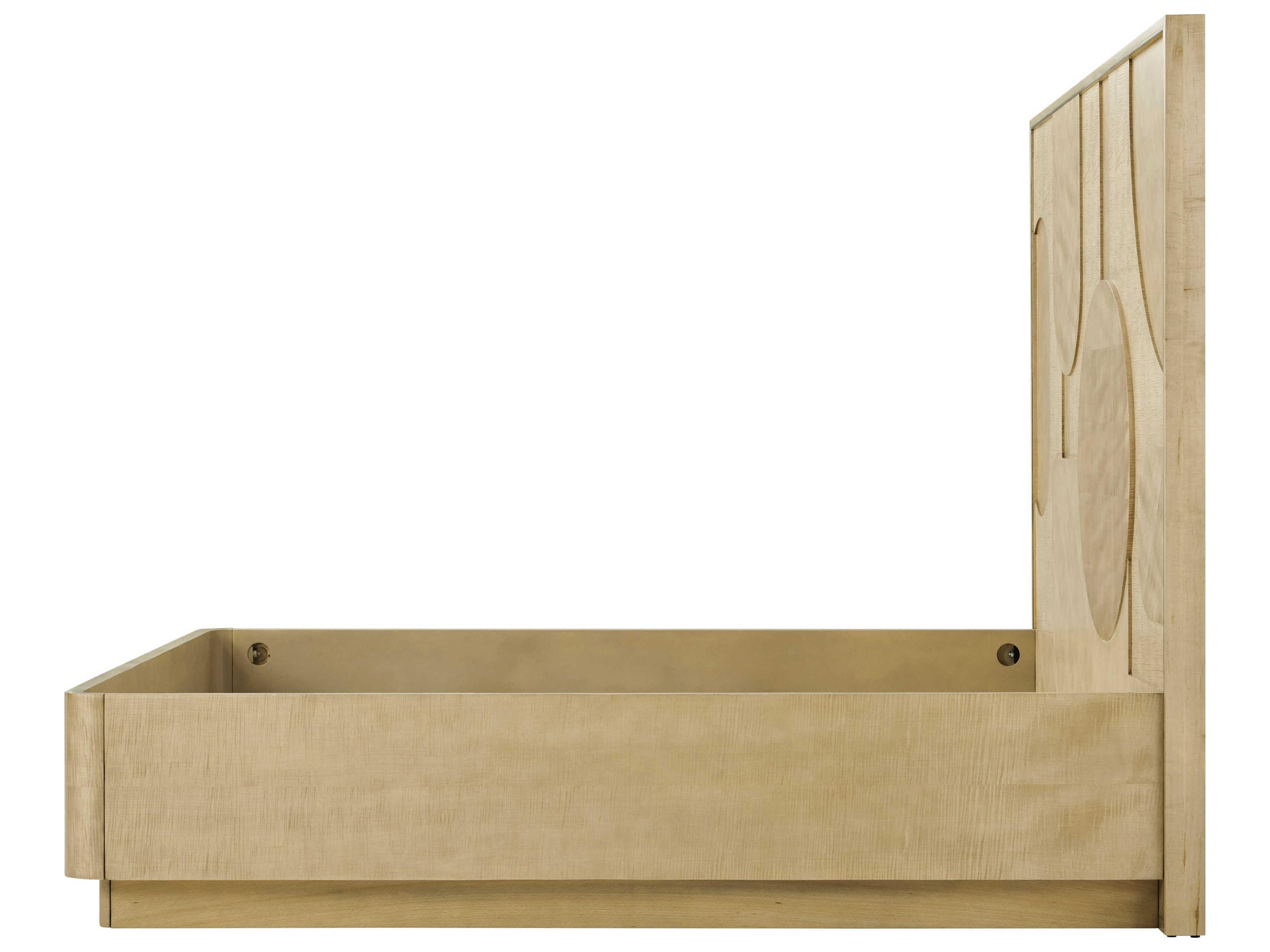 Theodore Alexander Origins Plinth Sesame Beige Sycamore Wood King Platform Bed