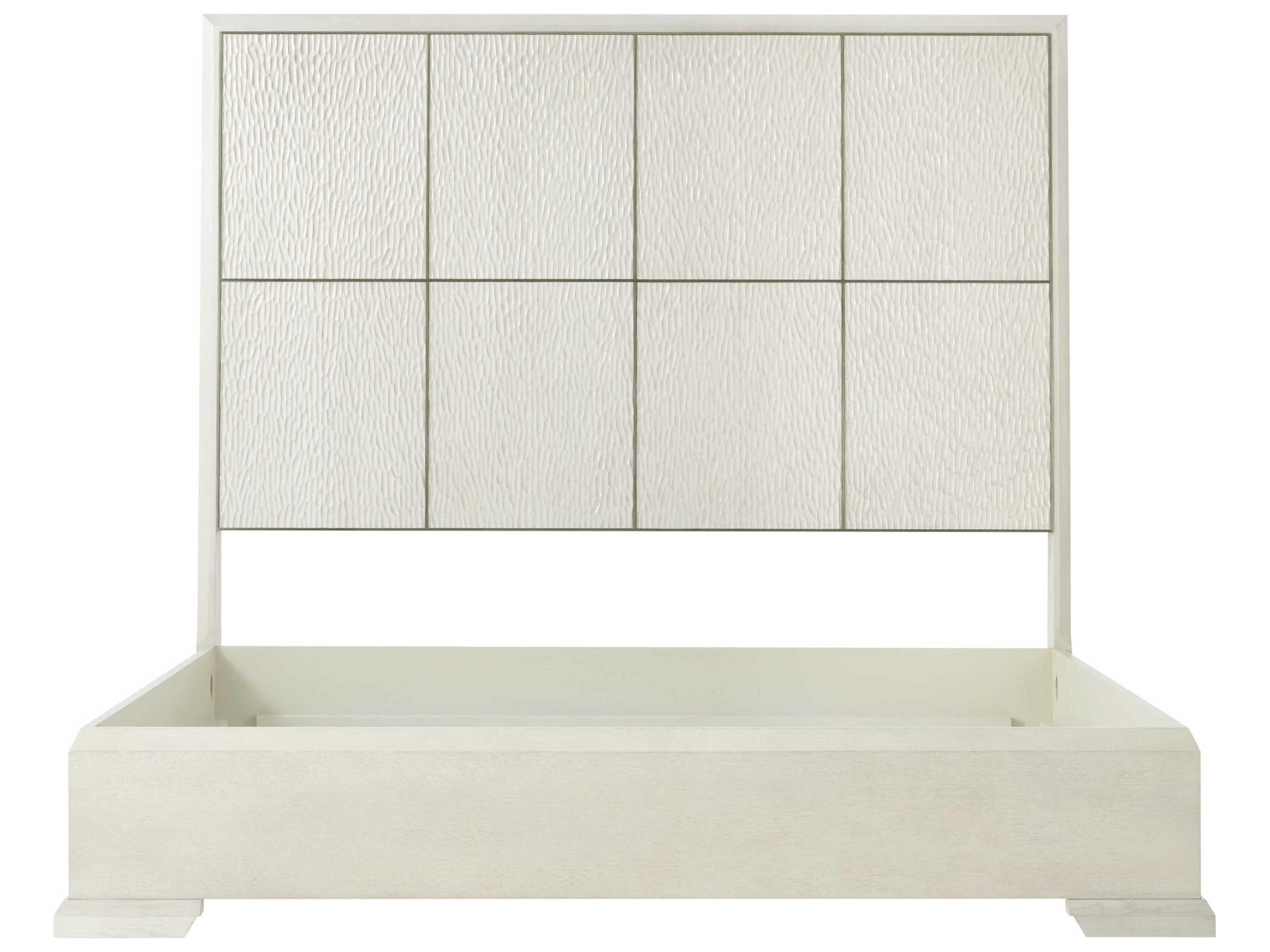 Theodore Alexander Essence Opal White Solid Wood California King Platform Bed