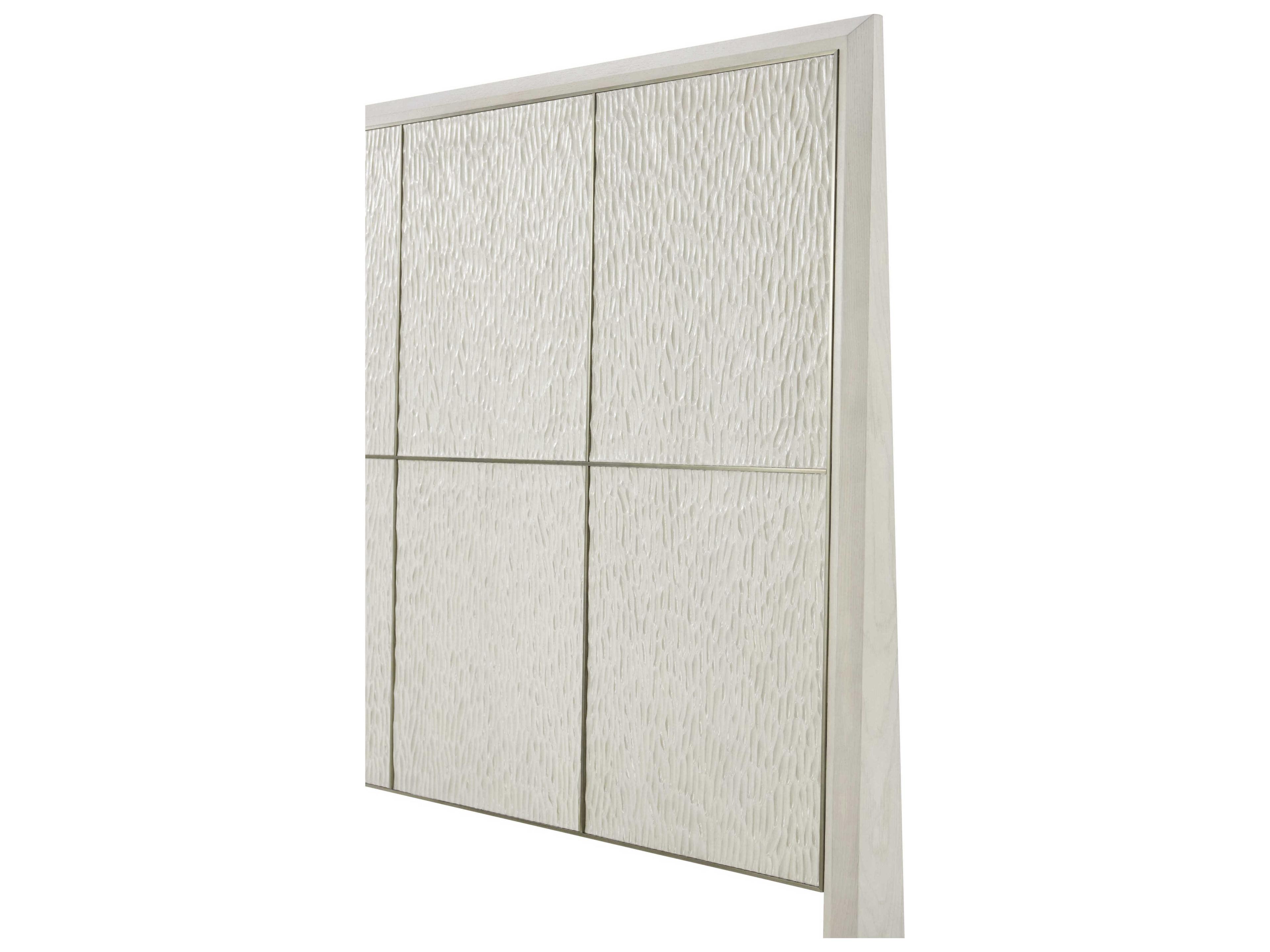 Theodore Alexander Essence Opal White Solid Wood California King Platform Bed