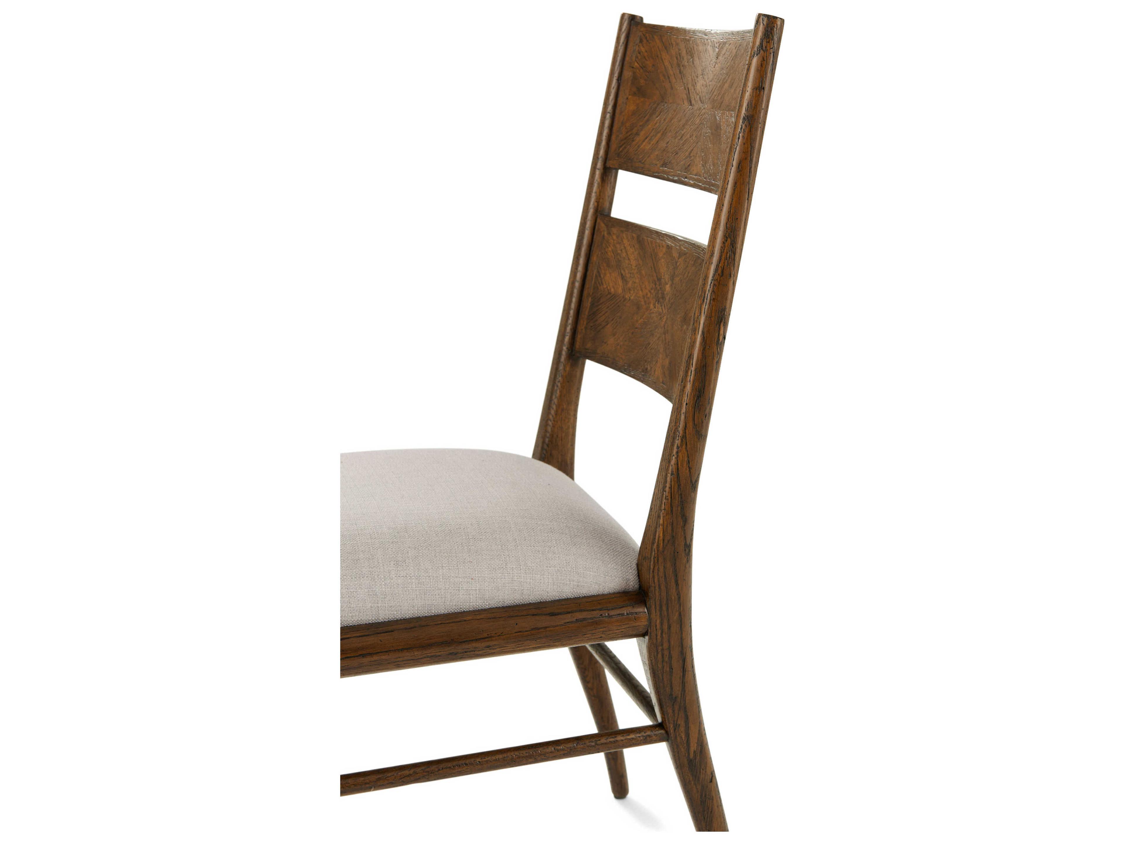 Theodore Alexander Nova Solid Wood Brown Upholstered Side Dining Chair