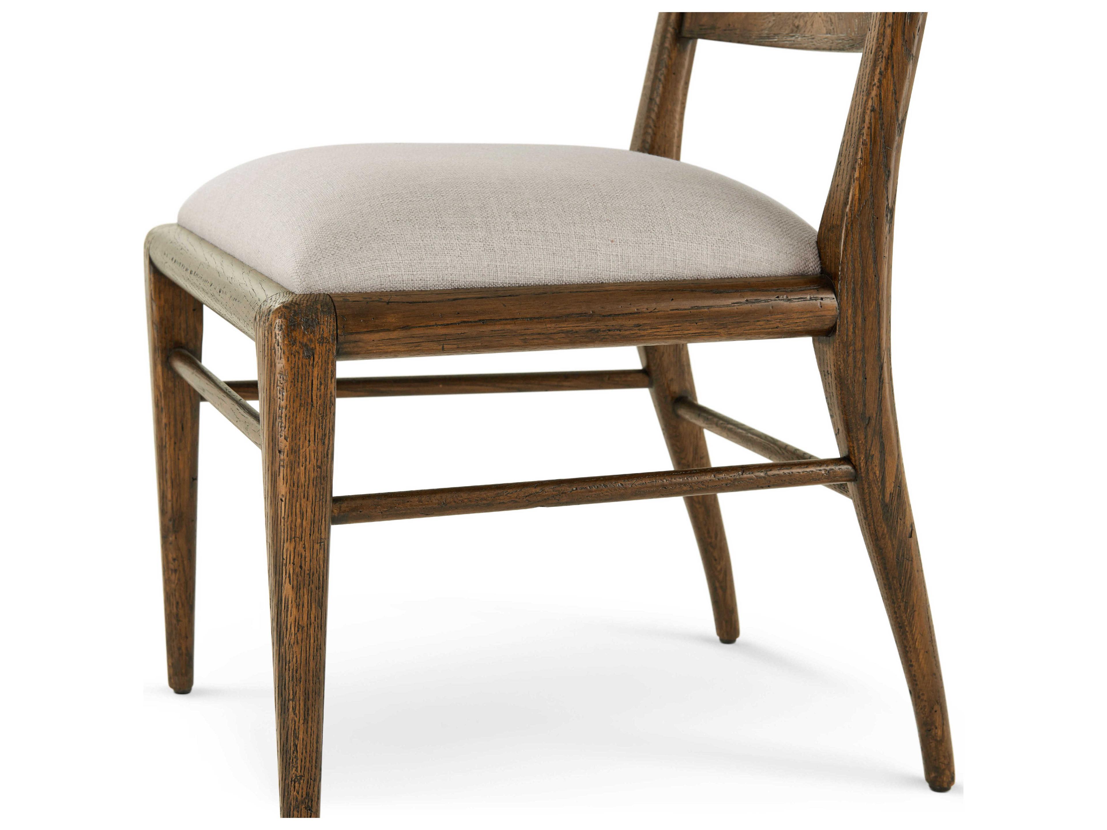 Theodore Alexander Nova Solid Wood Brown Upholstered Side Dining Chair