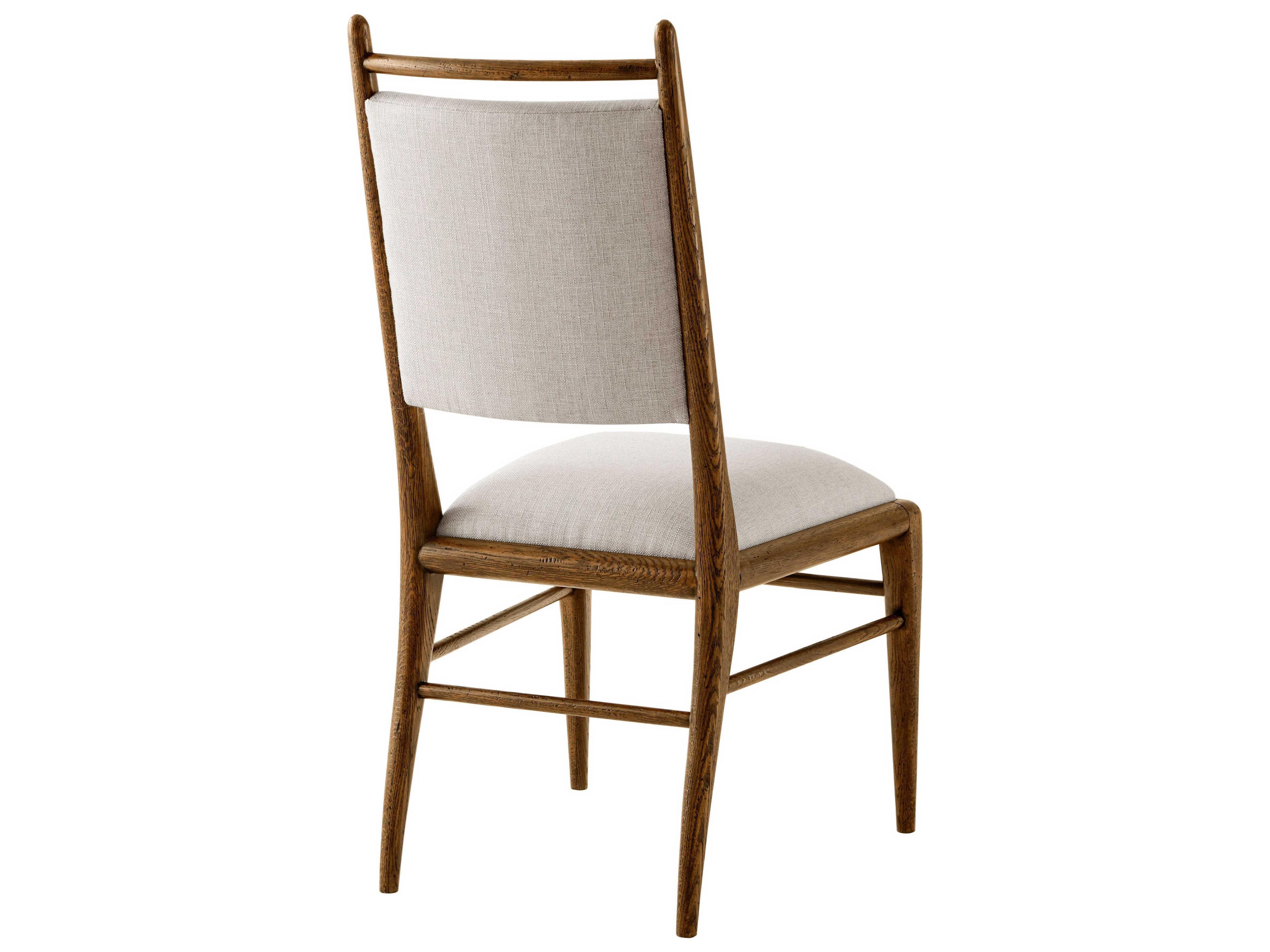 Theodore Alexander Nova Solid Wood Brown Upholstered Side Dining Chair