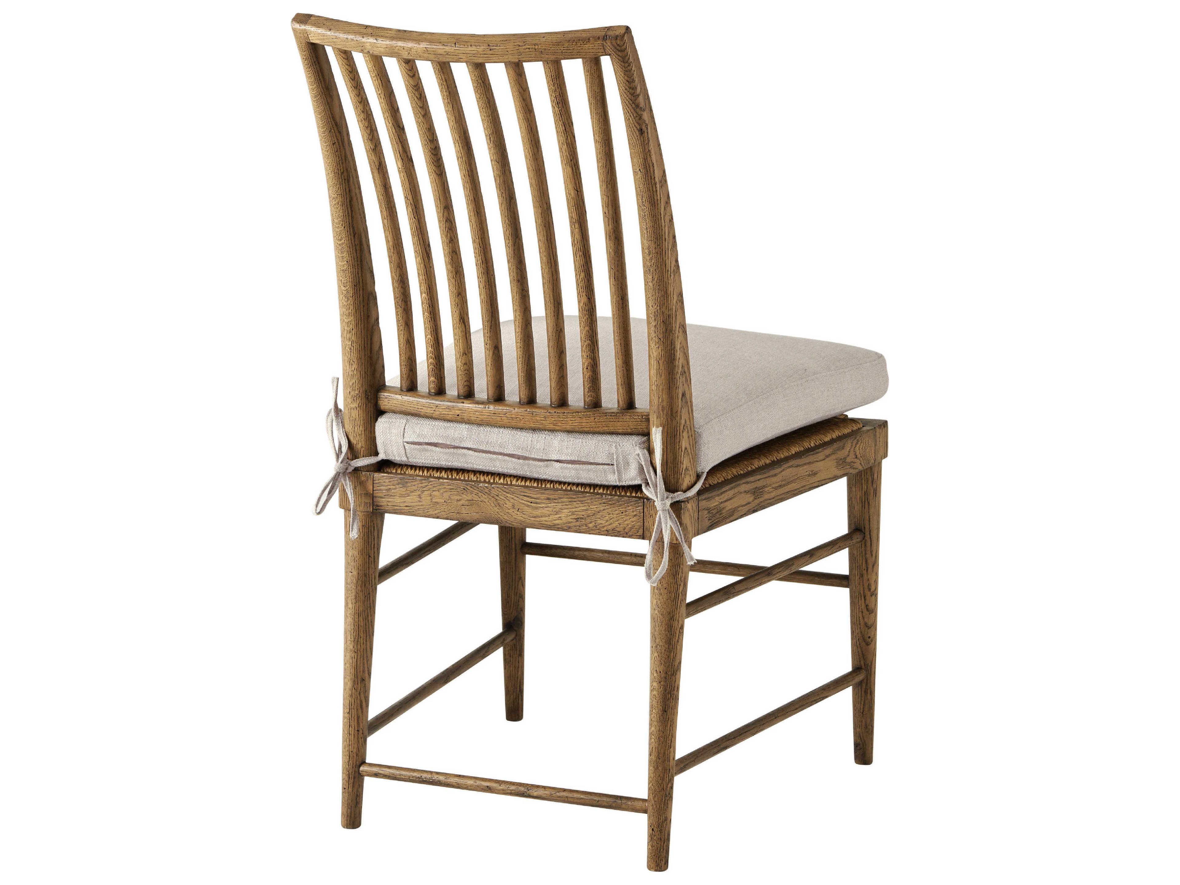 Theodore Alexander Nova Solid Wood Beige Upholstered Side Dining Chair