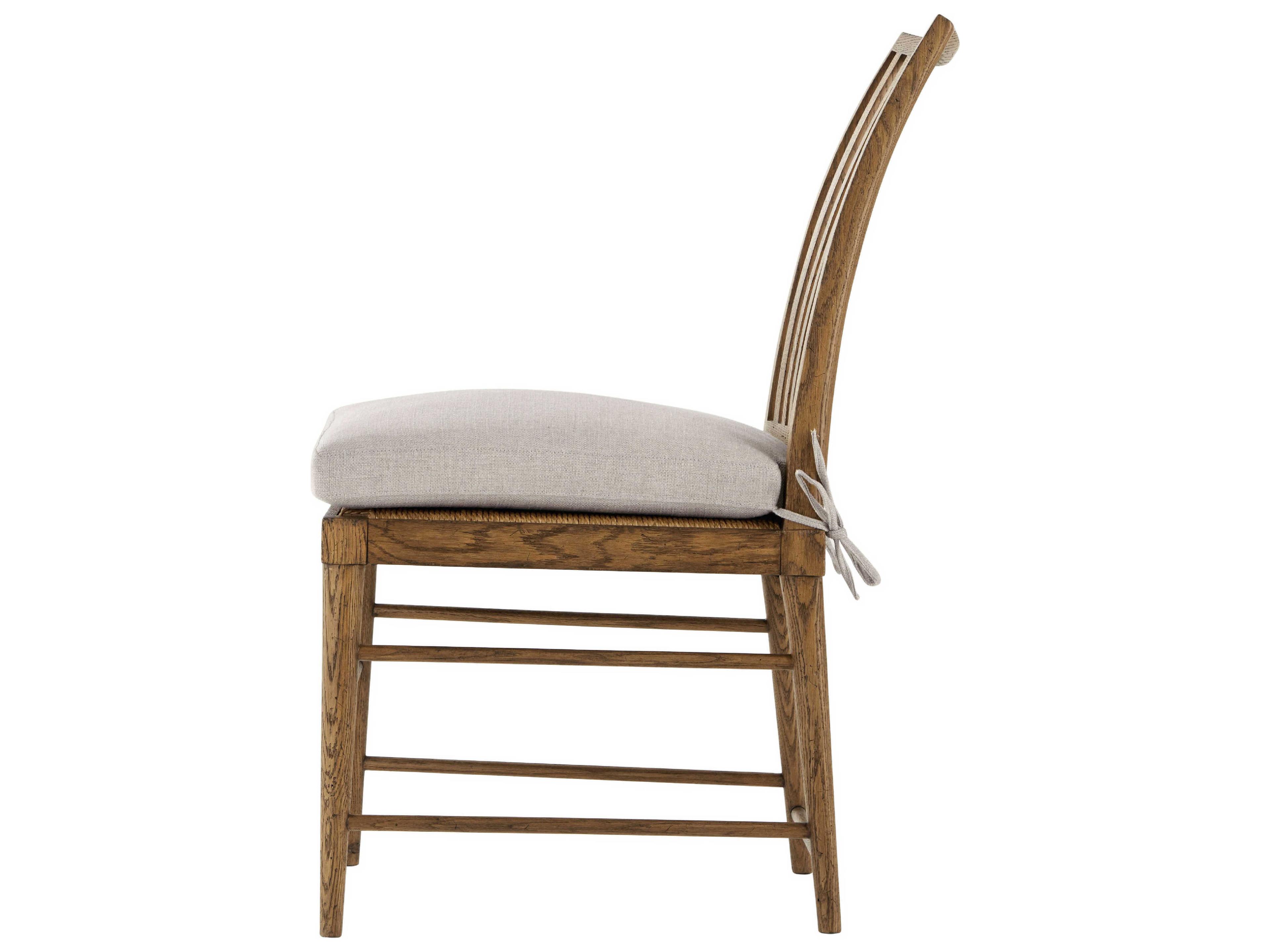 Theodore Alexander Nova Solid Wood Beige Upholstered Side Dining Chair