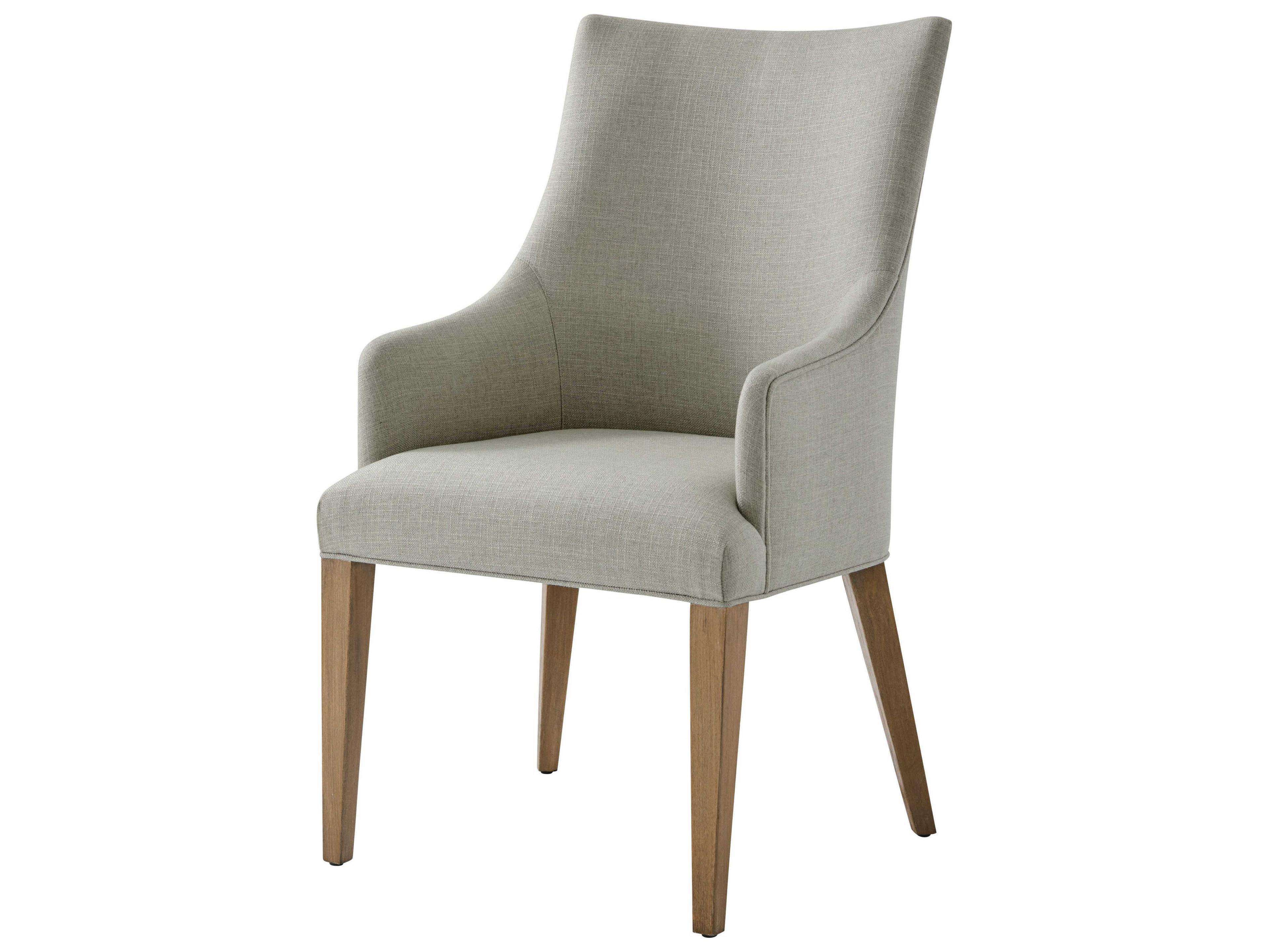 Theodore Alexander Ta Studio Beech Wood Beige Upholstered Adele Arm Dining Chair