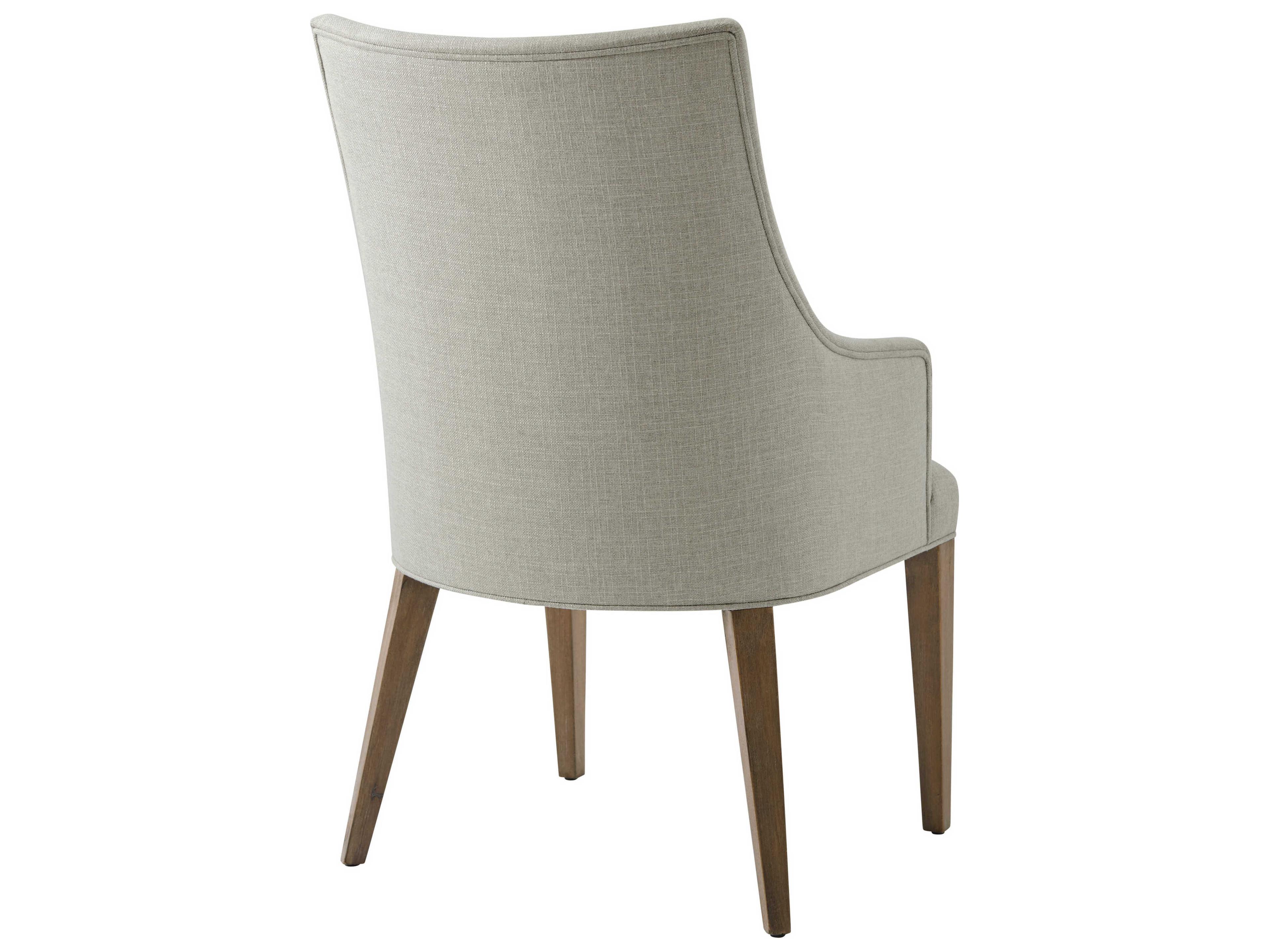 Theodore Alexander Ta Studio Beech Wood Beige Upholstered Adele Arm Dining Chair