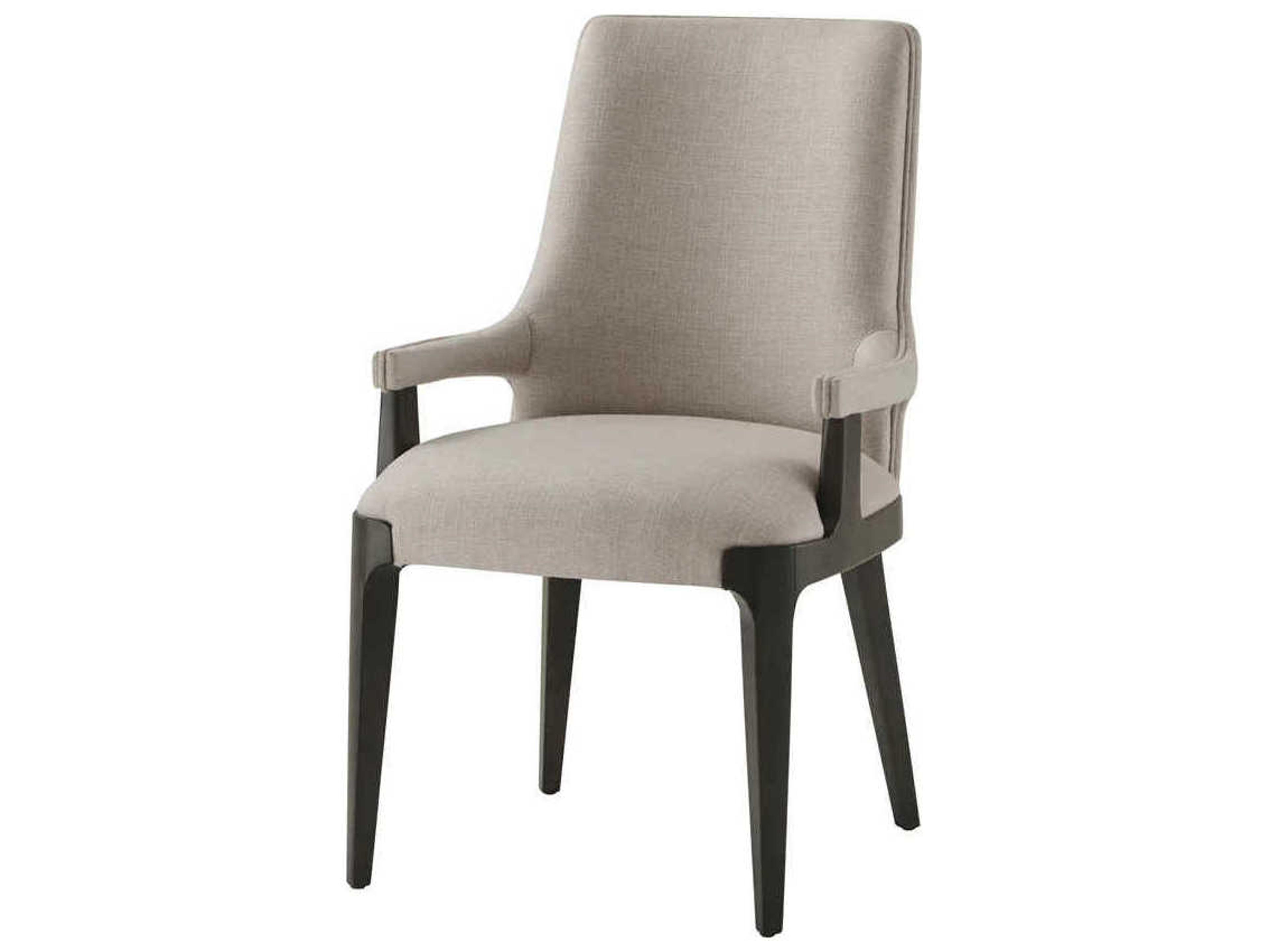 Ta Studio Beech Wood Black Upholstered Dayton Arm Dining Chair
