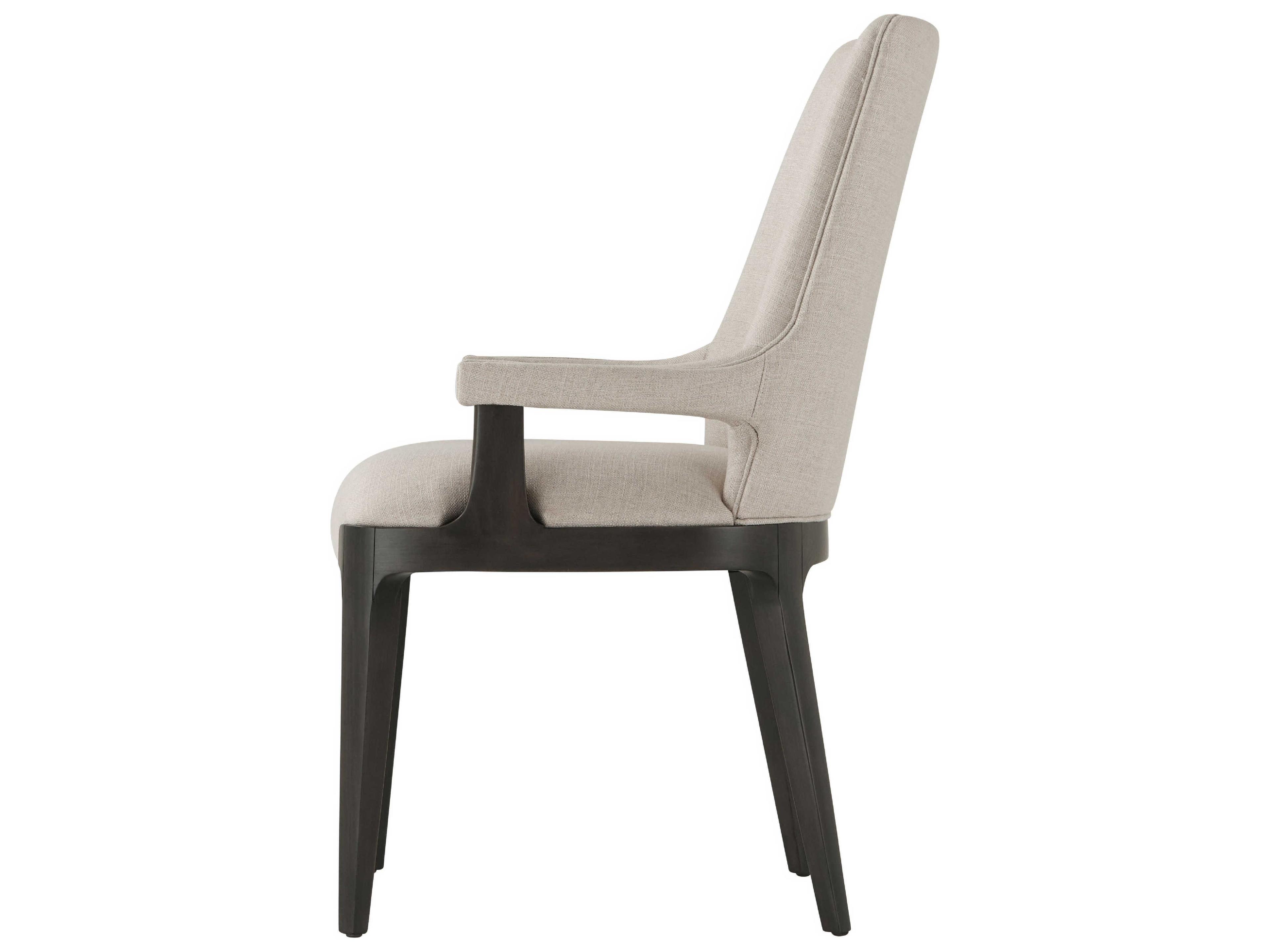 Theodore Alexander Ta Studio Beech Wood Black Upholstered Dayton Arm Dining Chair