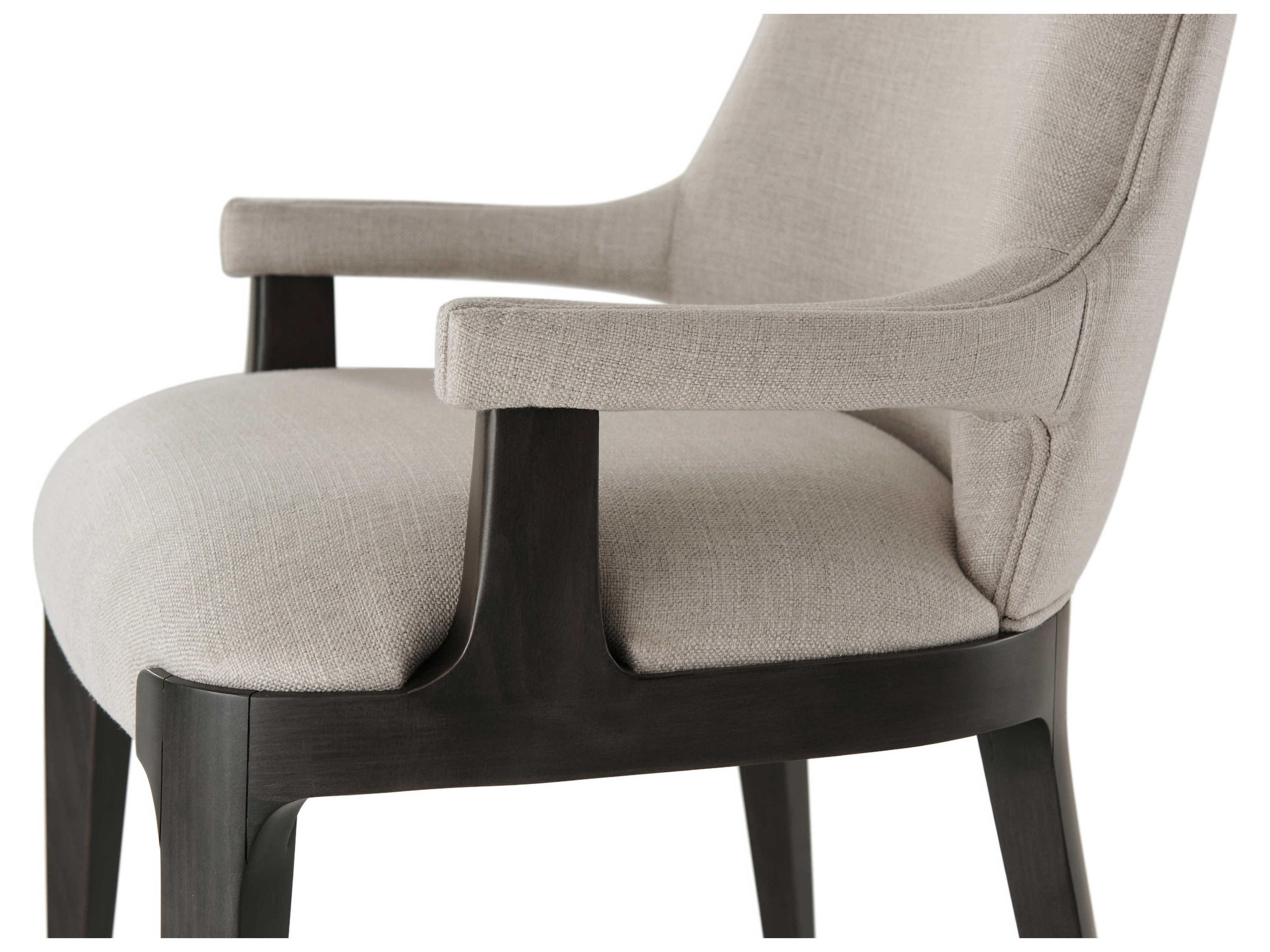 Theodore Alexander Ta Studio Beech Wood Black Upholstered Dayton Arm Dining Chair