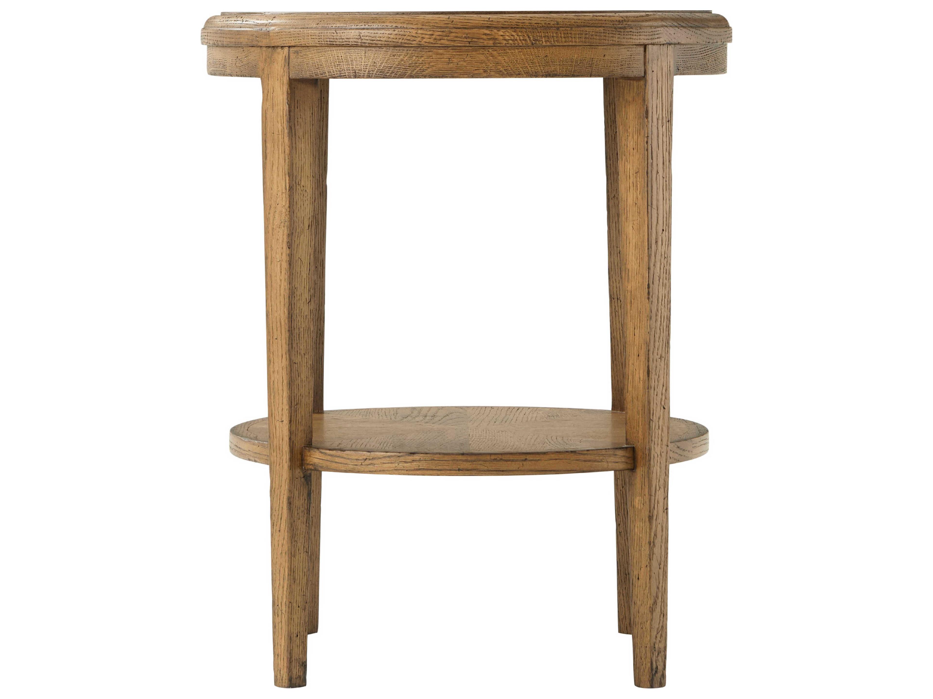 Theodore Alexander Nova Round Wood Two-Tiered End Table