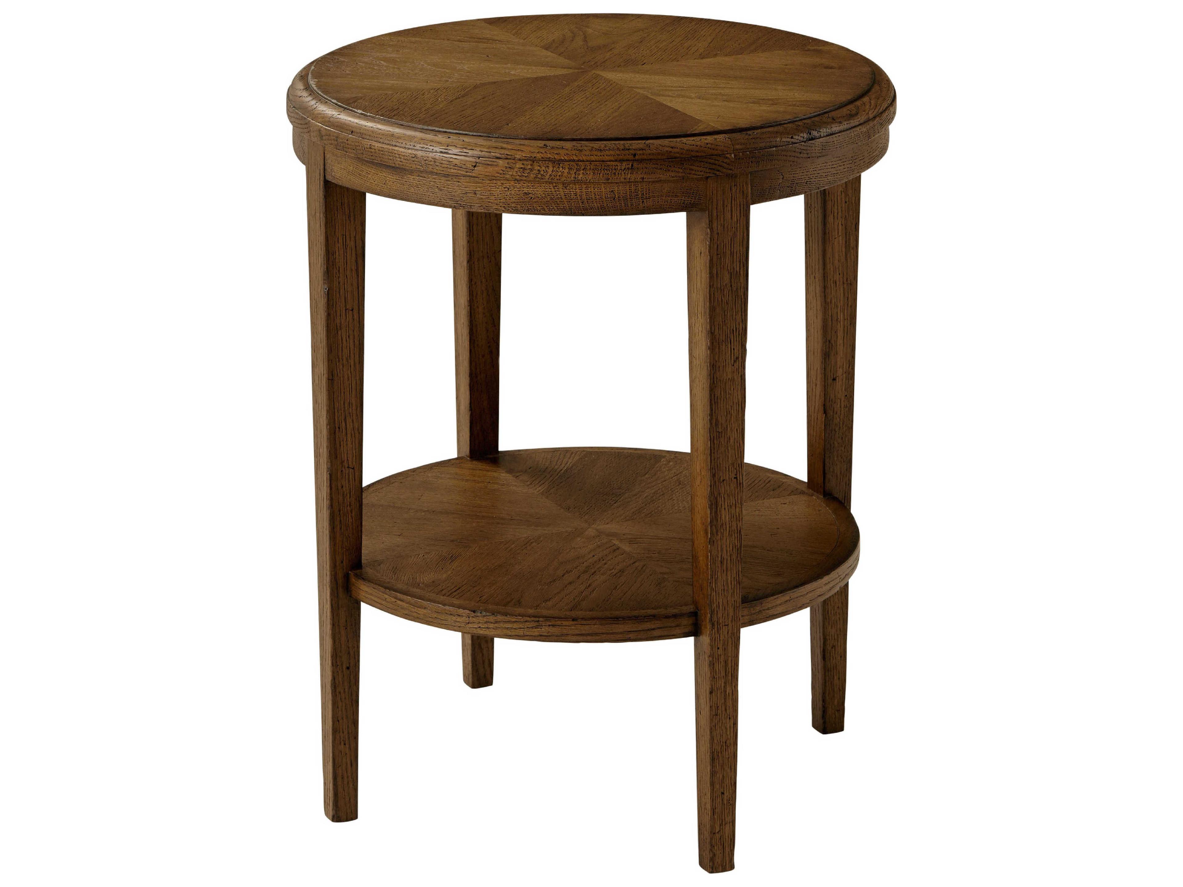 Nova Round Wood Two-Tiered End Table