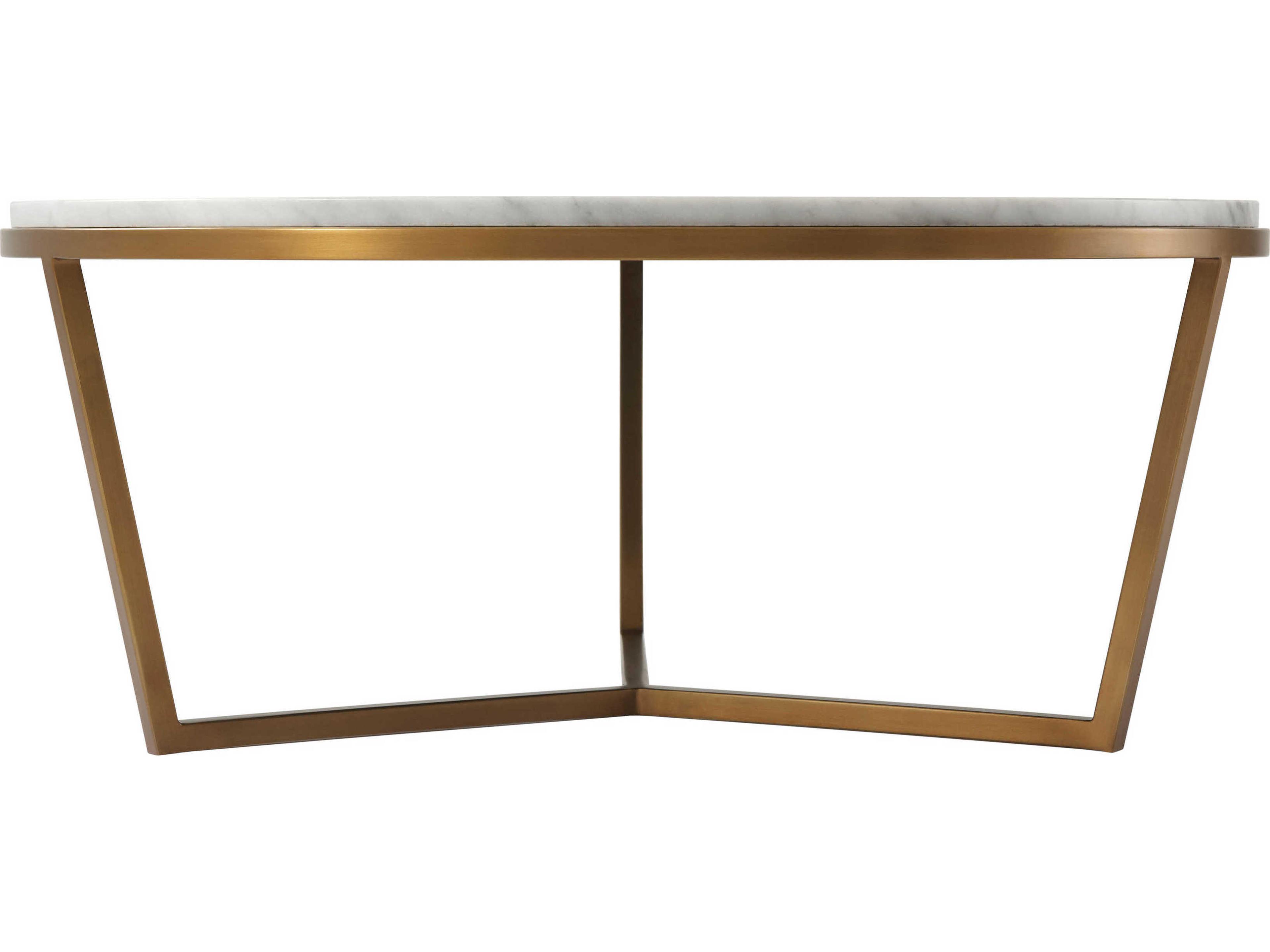 Theodore Alexander Round Marble New Mordern Brass Fisher Cocktail Table