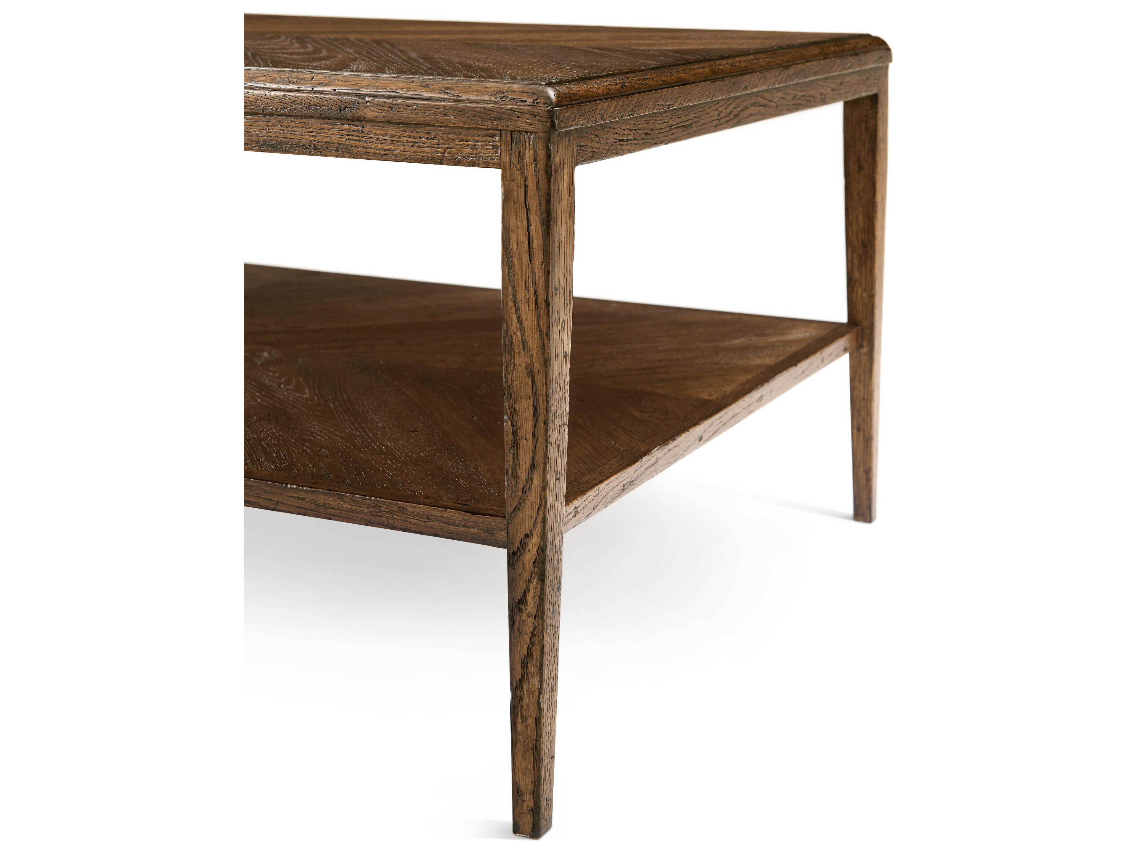 Theodore Alexander Nova Rectangular Wood Undertier Shelf Cocktail Table