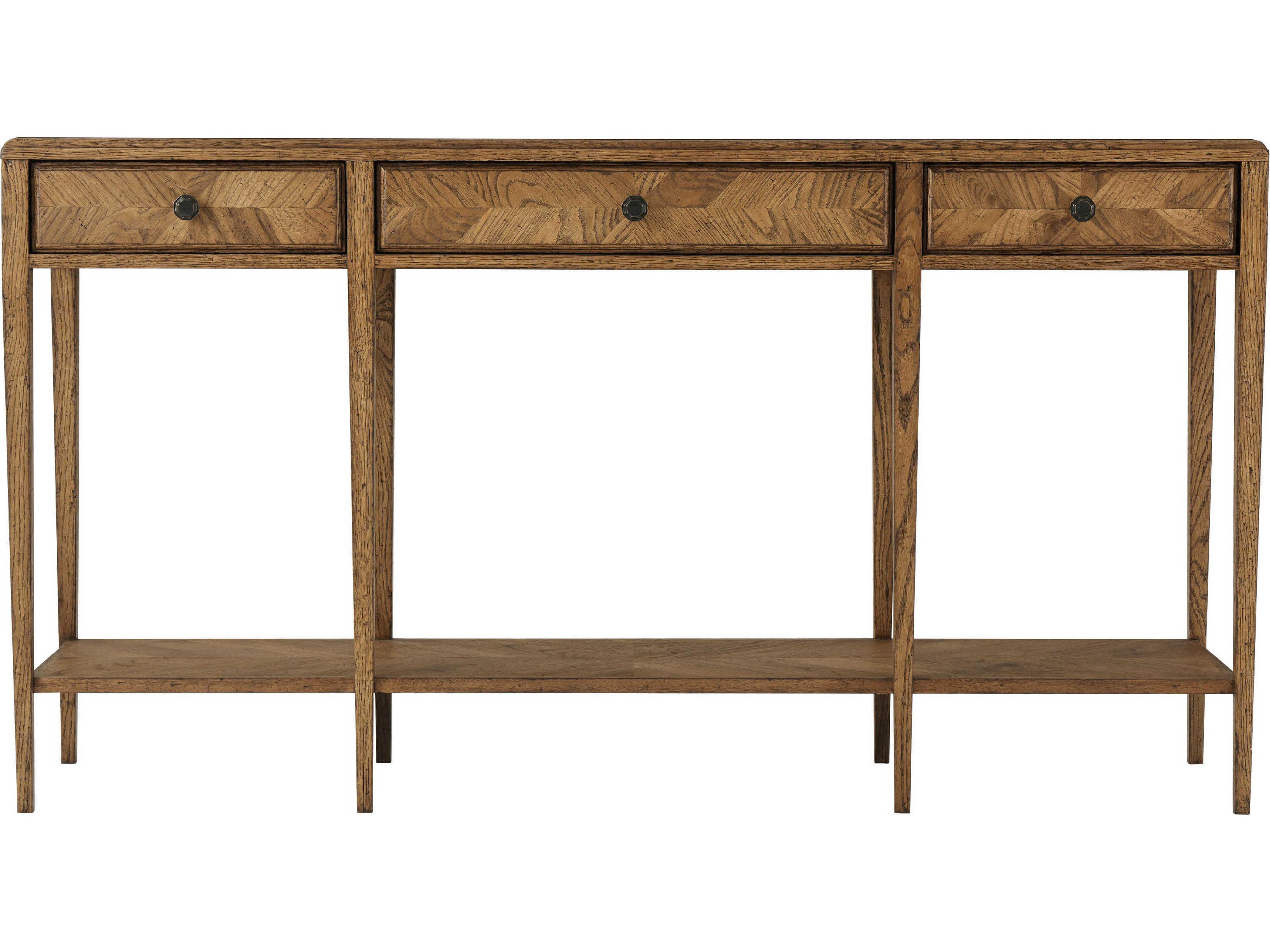 Theodore Alexander Nova Rectangular Wood Two-Tiered Console Table