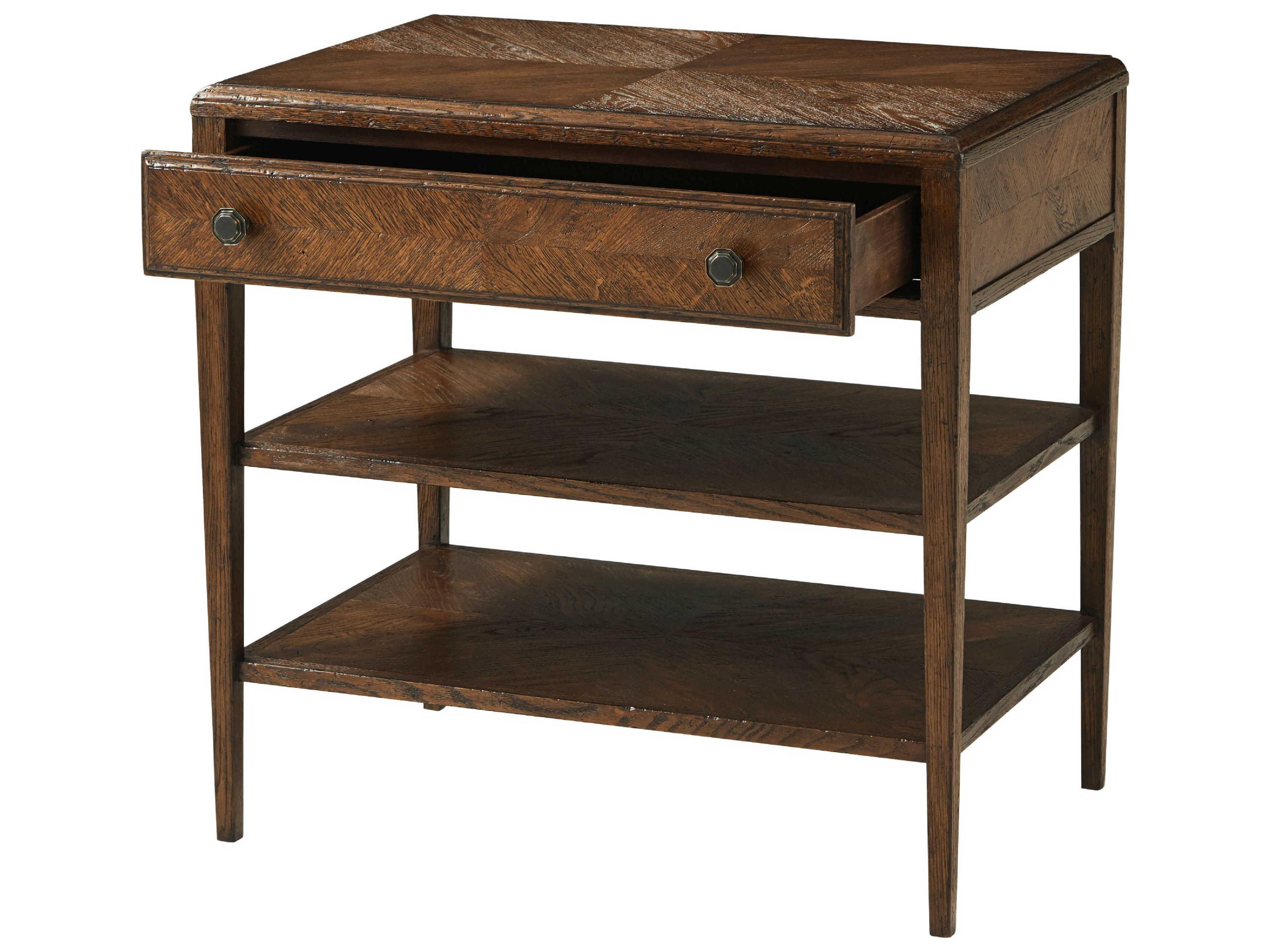 Theodore Alexander Nova 1-Drawer Dusk Two-Tiers Nightstand