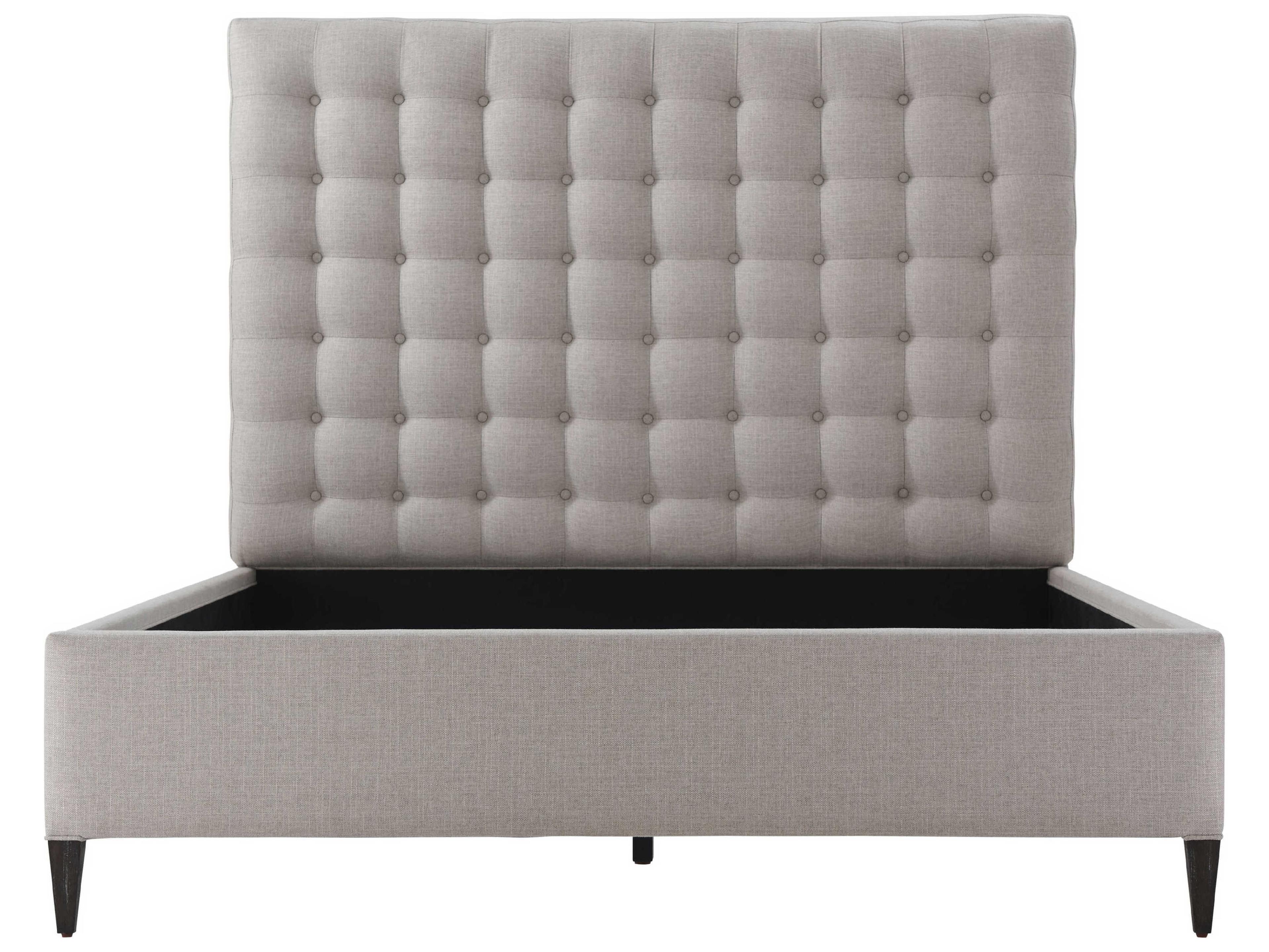 Theodore Alexander Ta Studio Hampton Gray Beech Wood Upholstered Queen Platform Bed