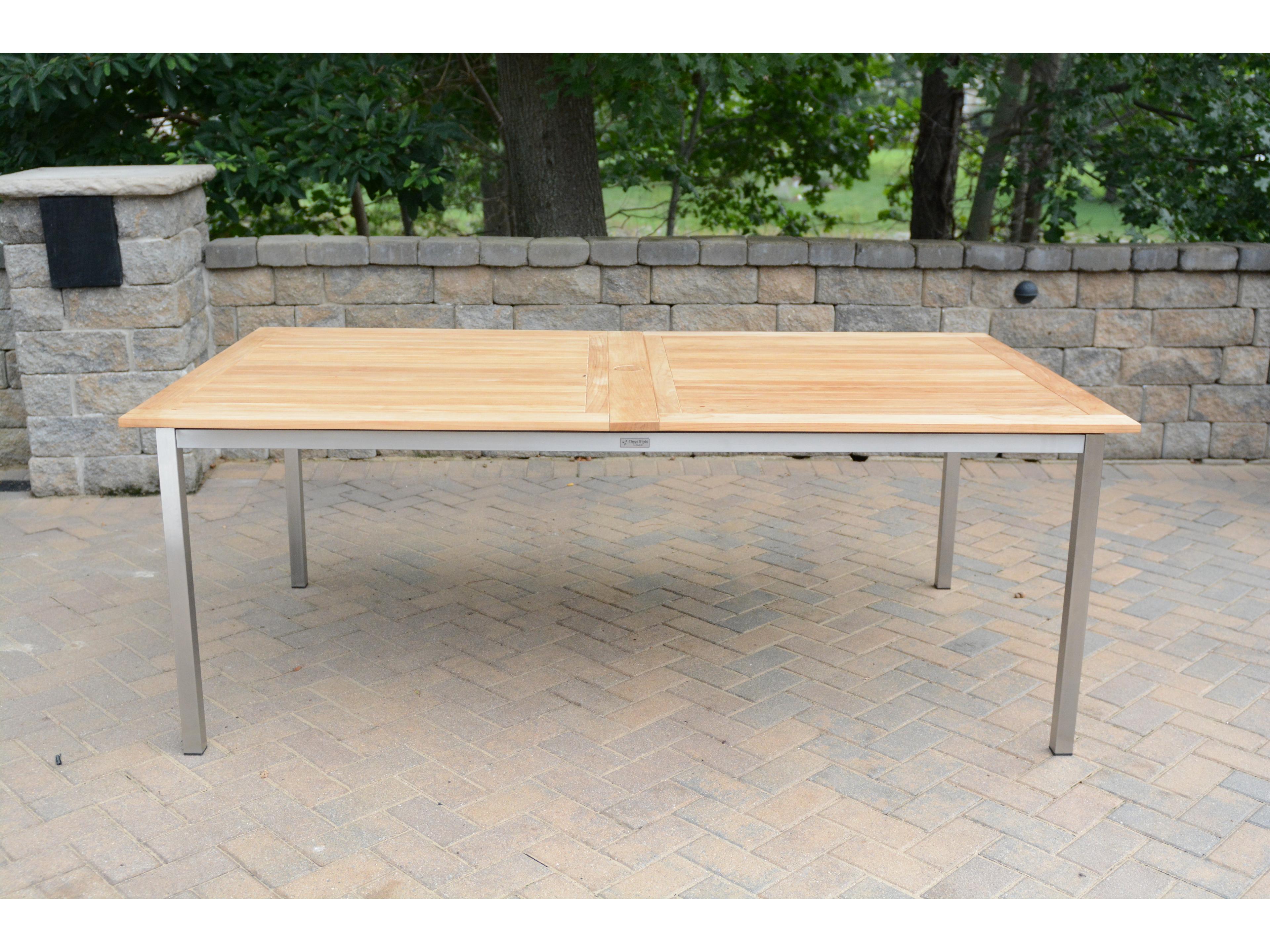 Three Birds Casual Avanti Stainless Steel Extendable Outdoor Dining Table