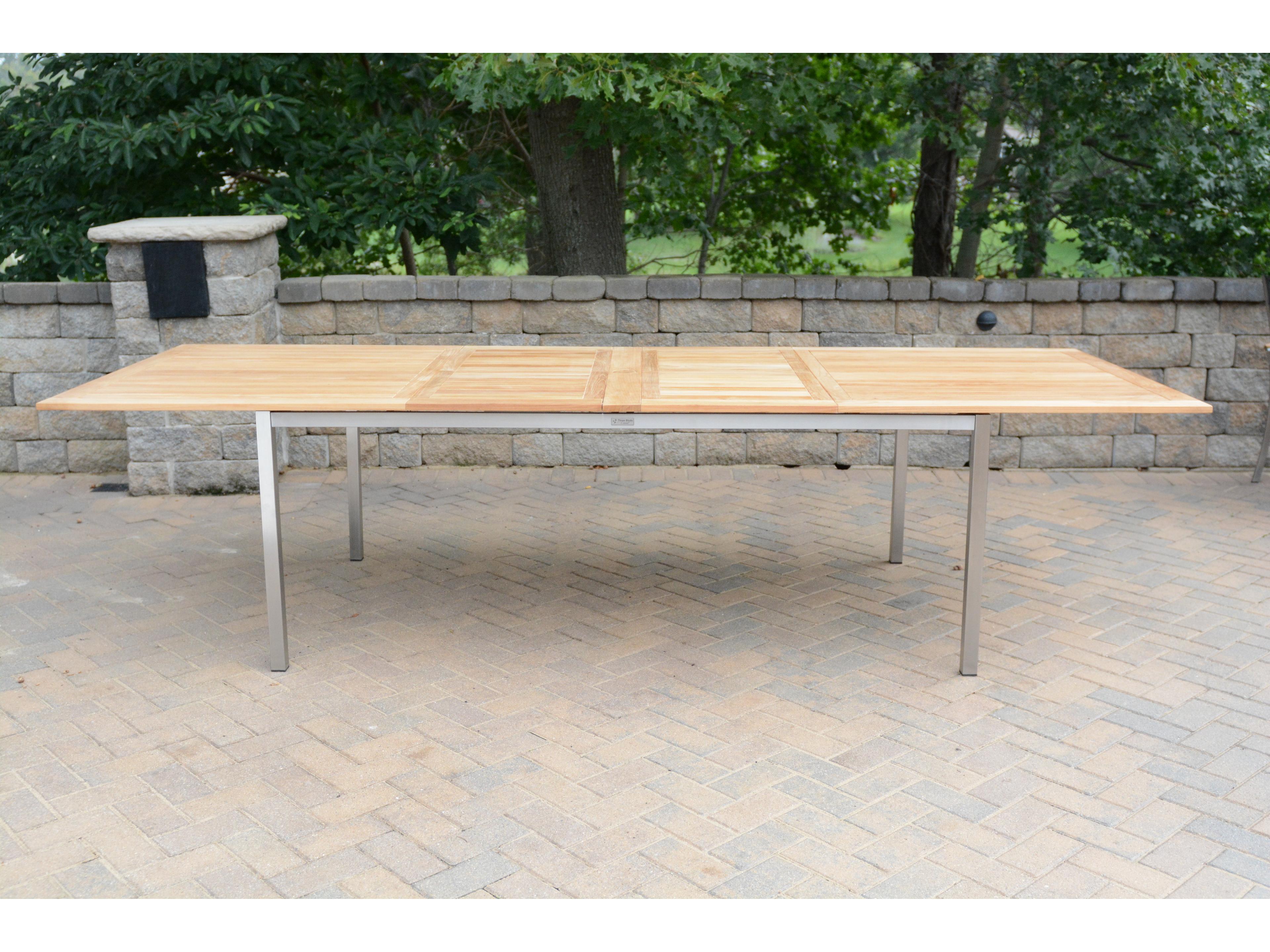 Three Birds Casual Avanti Stainless Steel Extendable Outdoor Dining Table