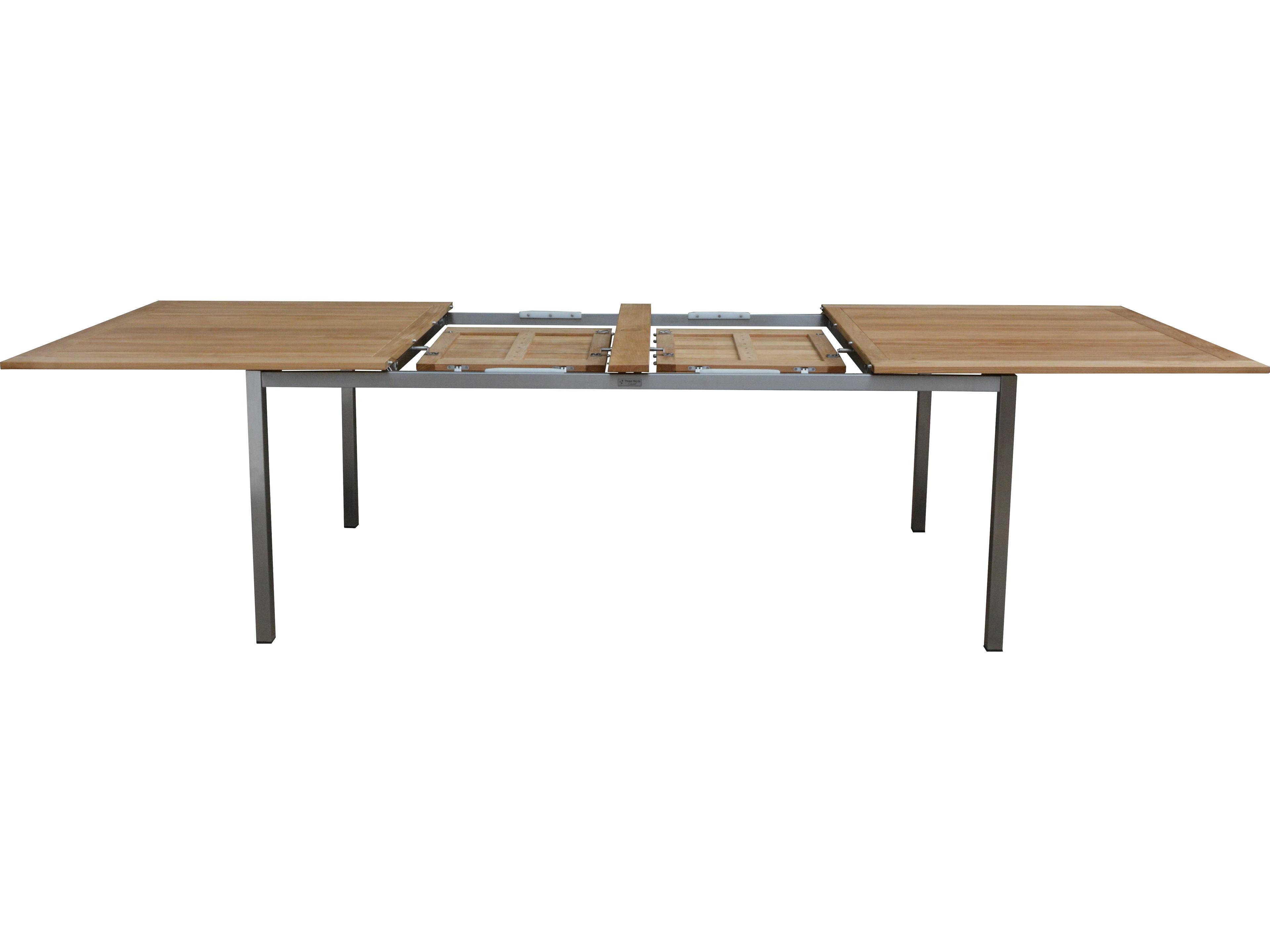 Three Birds Casual Avanti Stainless Steel Extendable Outdoor Dining Table