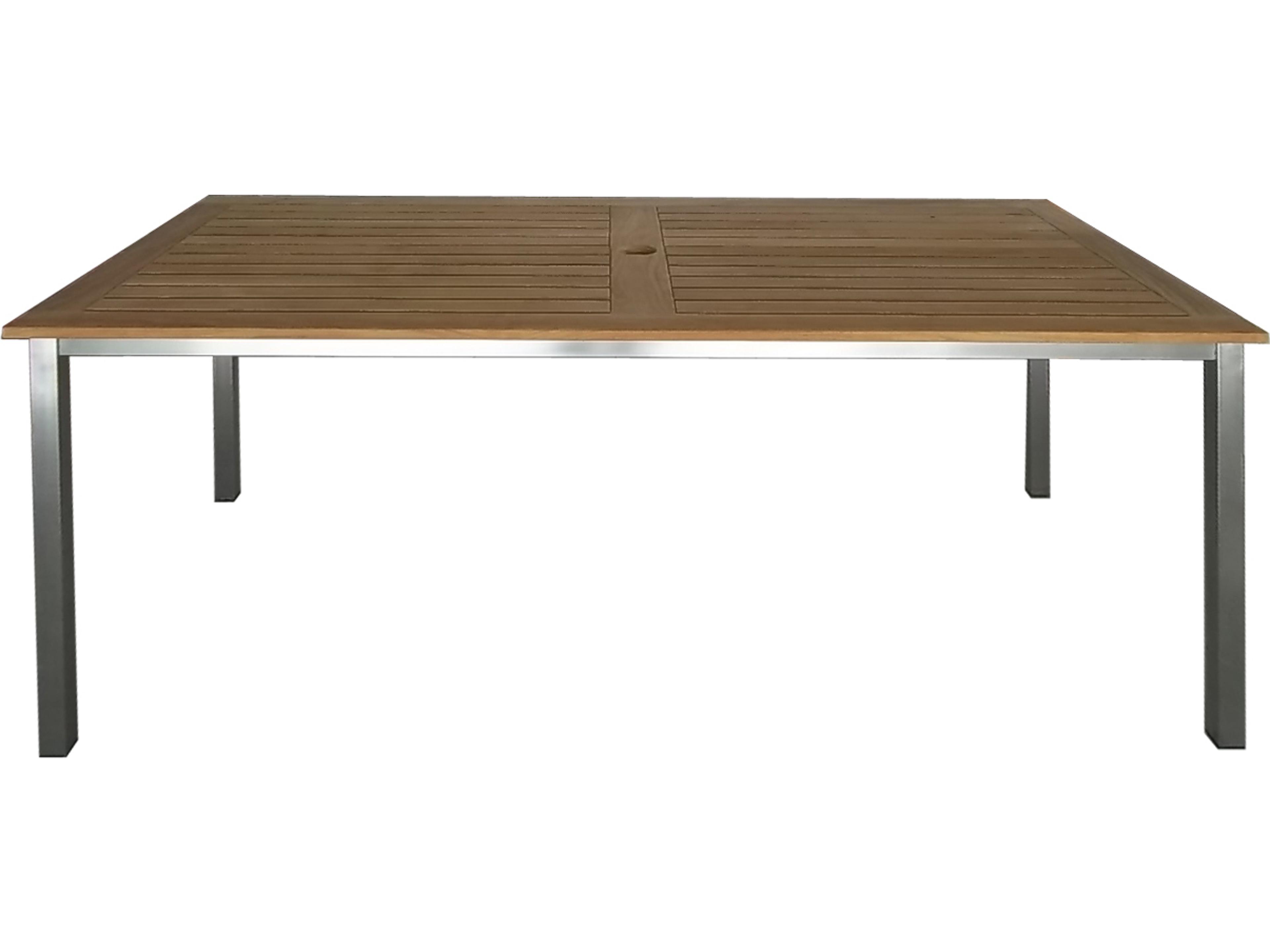 Three Birds Casual Avanti Stainless Steel Rectangular Outdoor Patio Dining Table