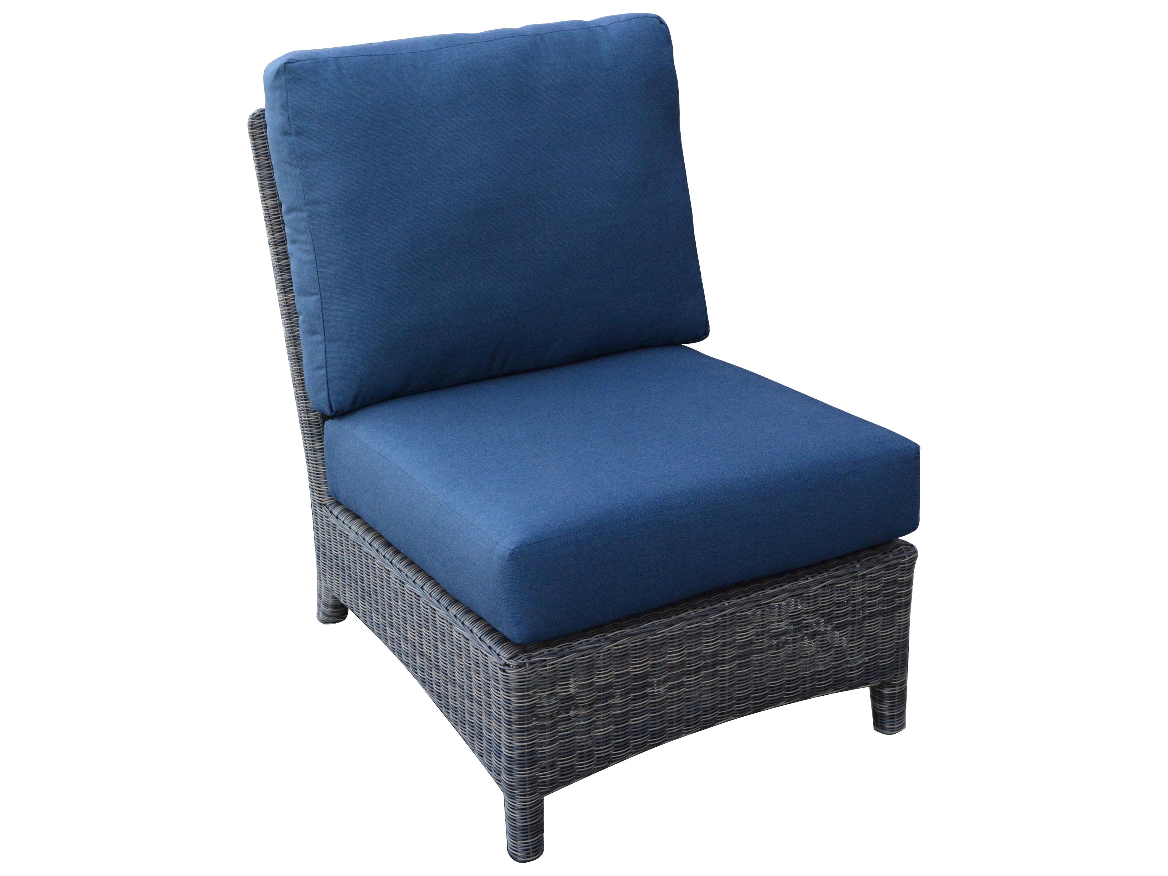 Bella Wicker Sectional Armless Chair