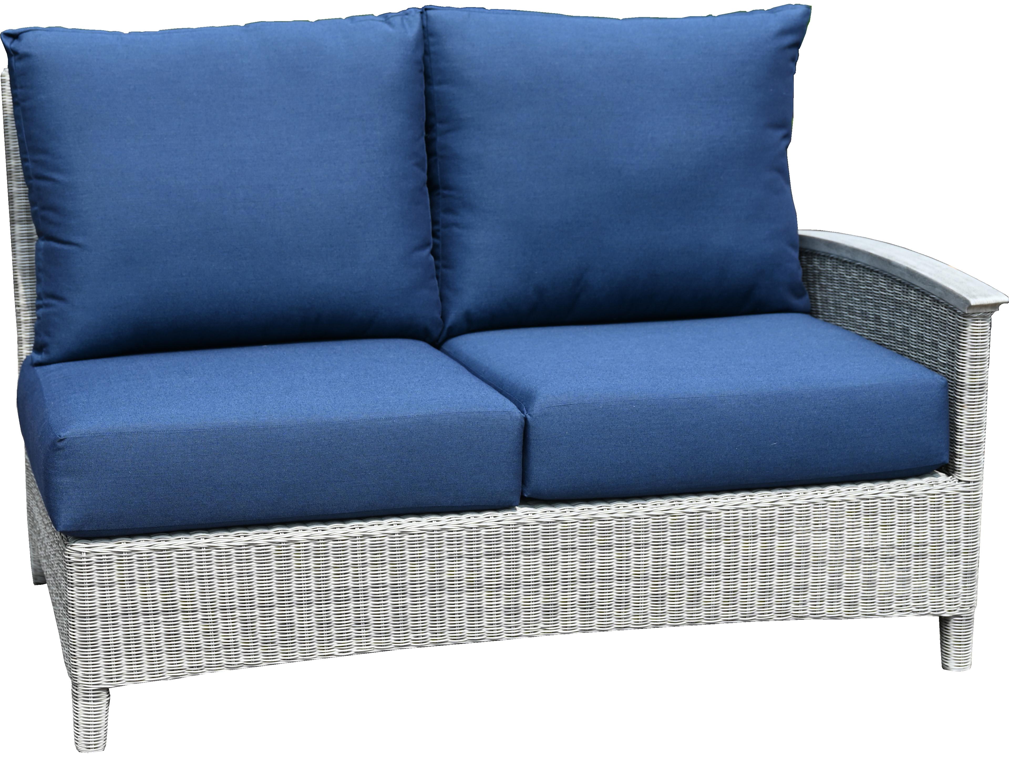 Bella Wicker Deep Seating Right Side Facing Outdoor Patio Loveseat