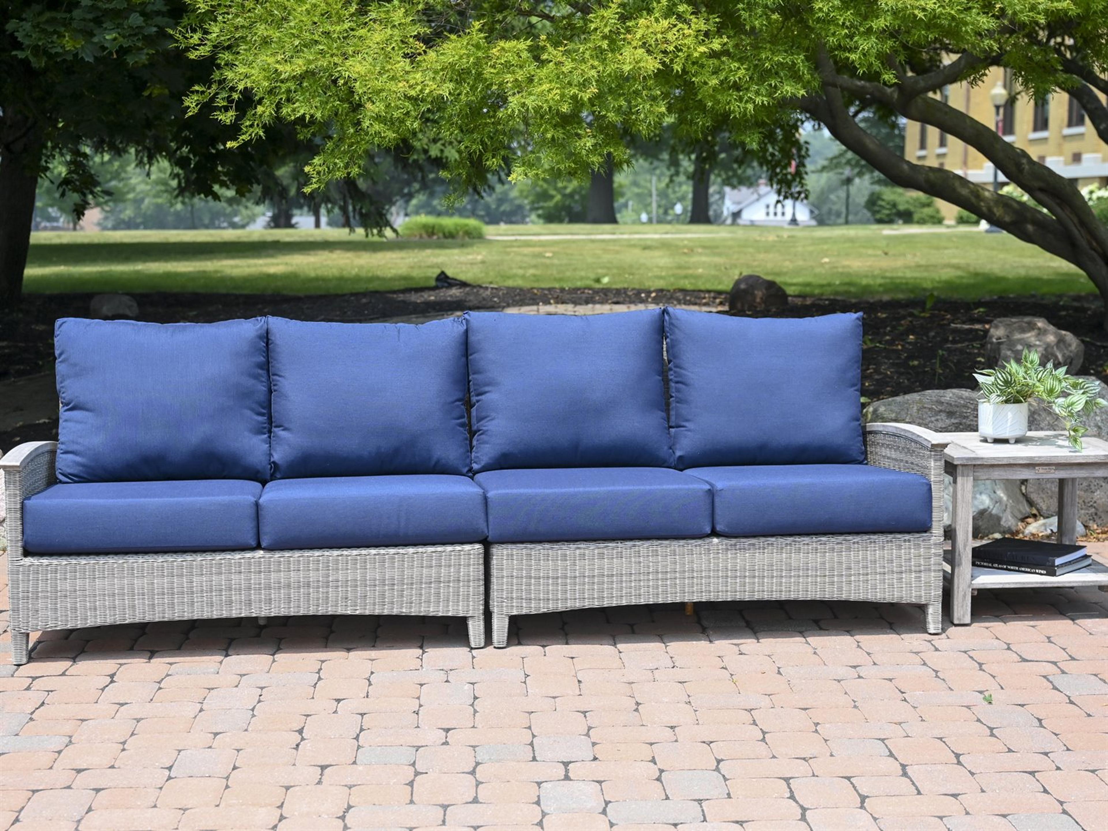 Bella Deep Seating Wicker Sectional Outdoor Patio Lounge Set