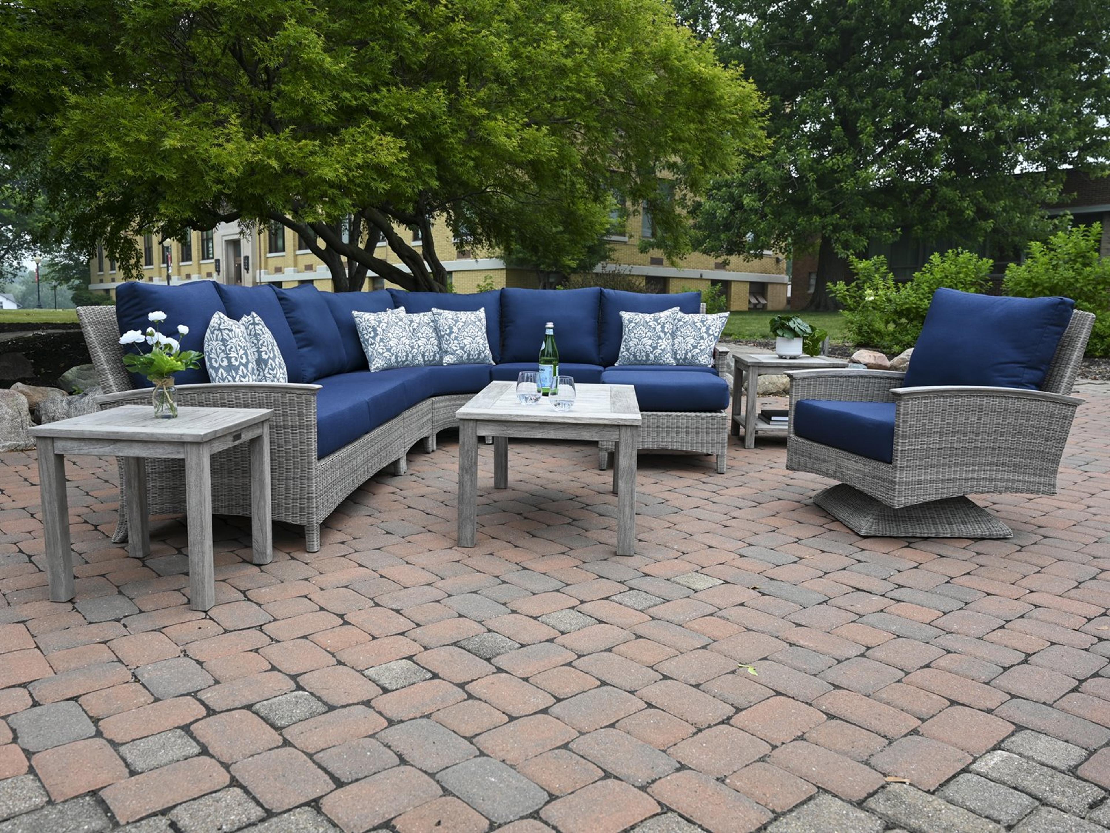Bella Deep Seating Wicker Sectional Outdoor Patio Lounge Set