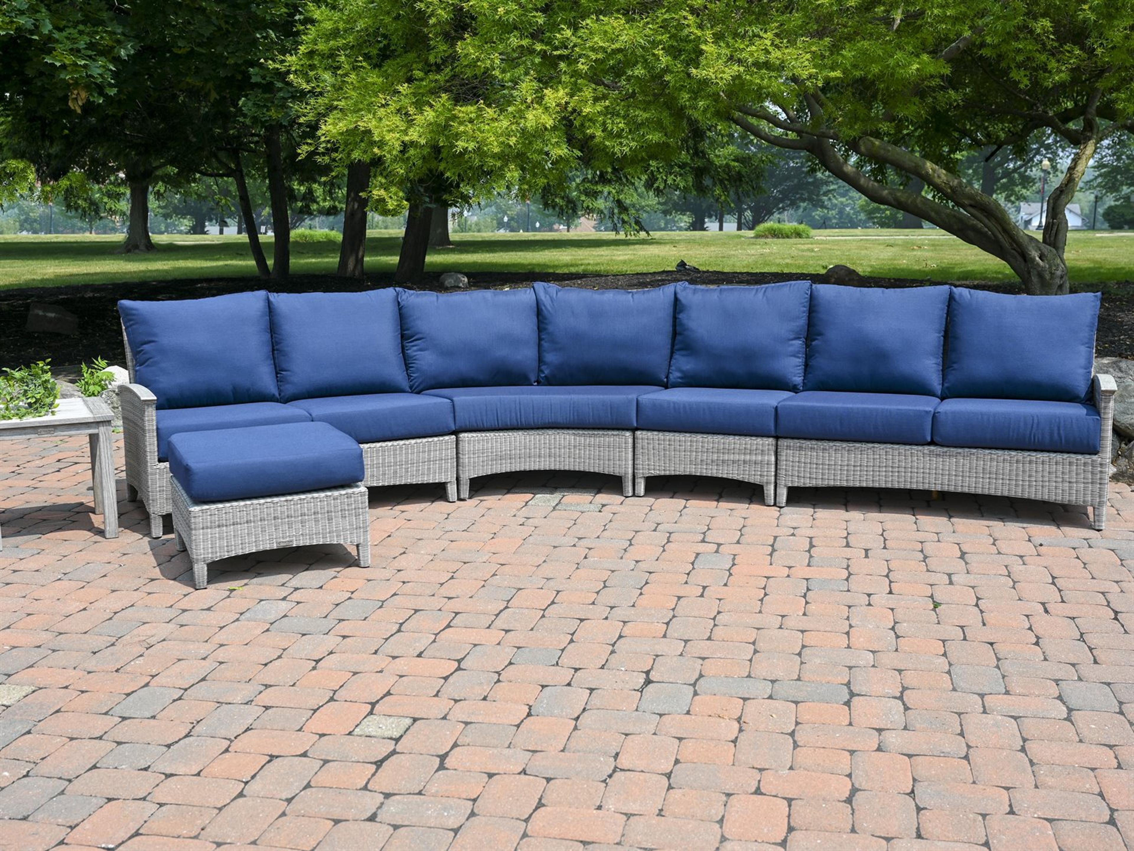 Bella Deep Seating Wicker Sectional Outdoor Patio Lounge Set