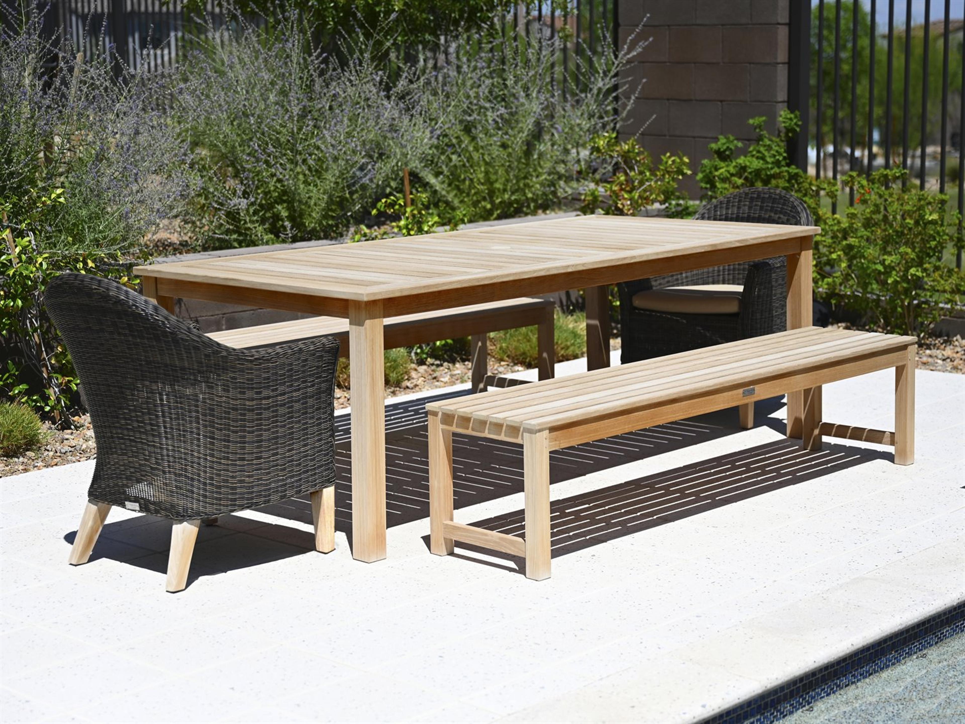 Charleston Natural Teak Outdoor Patio Dining Set