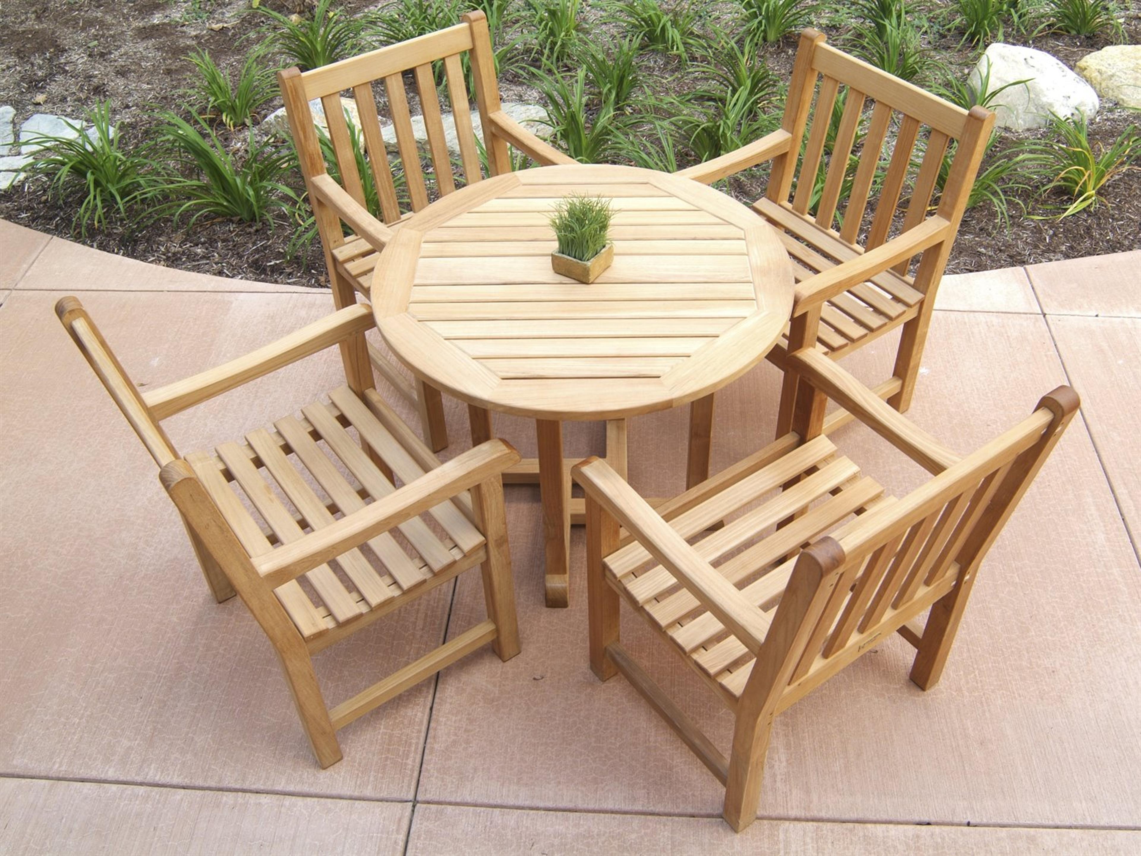 Classic Natural Teak Patio Dining Set