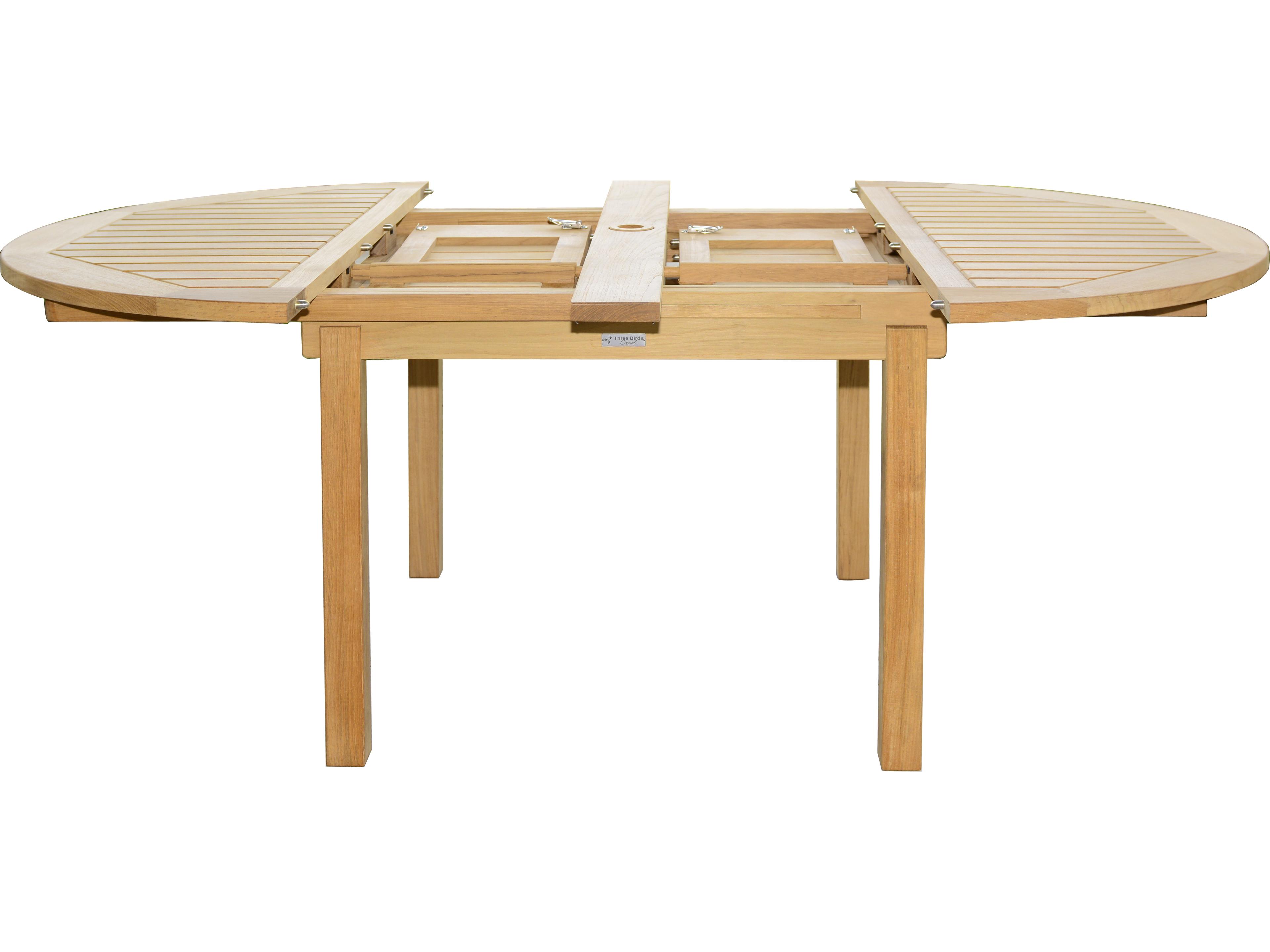 Three Birds Casual Chelsea Teak Round Extendable Table
