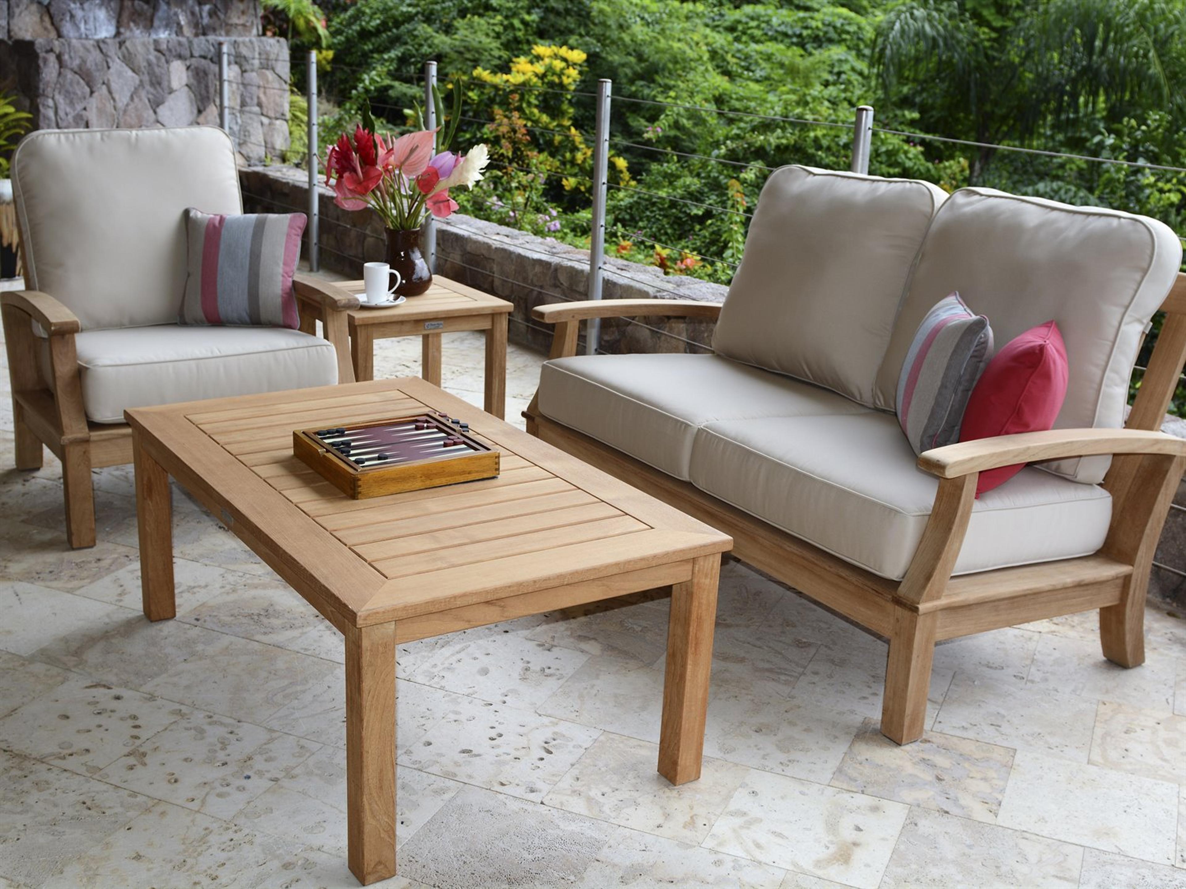 Monterey Natural Teak Outdoor Patio Lounge Set