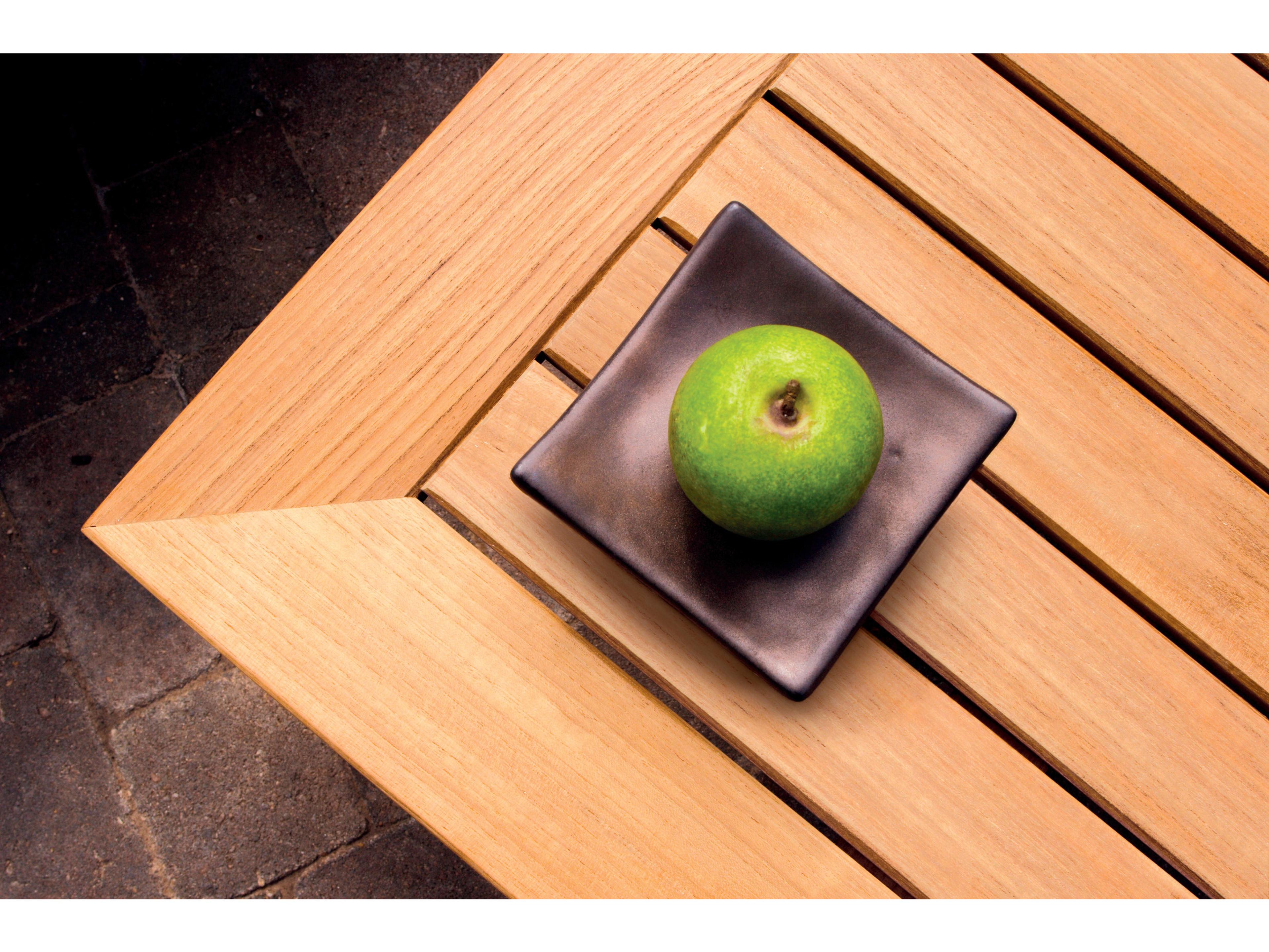 Three Birds Casual Newport Teak Square Low Patio Side Table