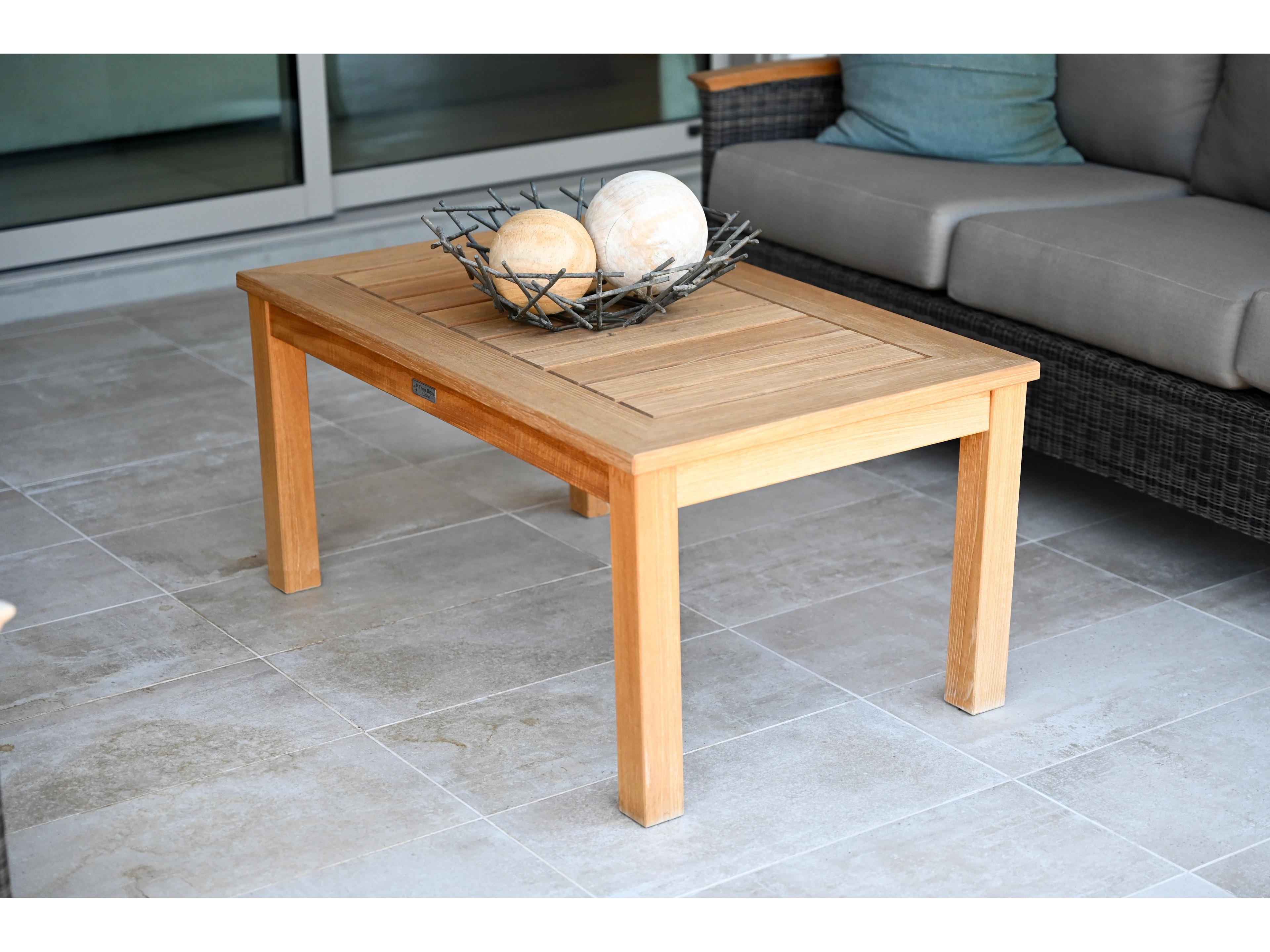 Three Birds Casual Newport Teak Square Outdoor Coffee Table