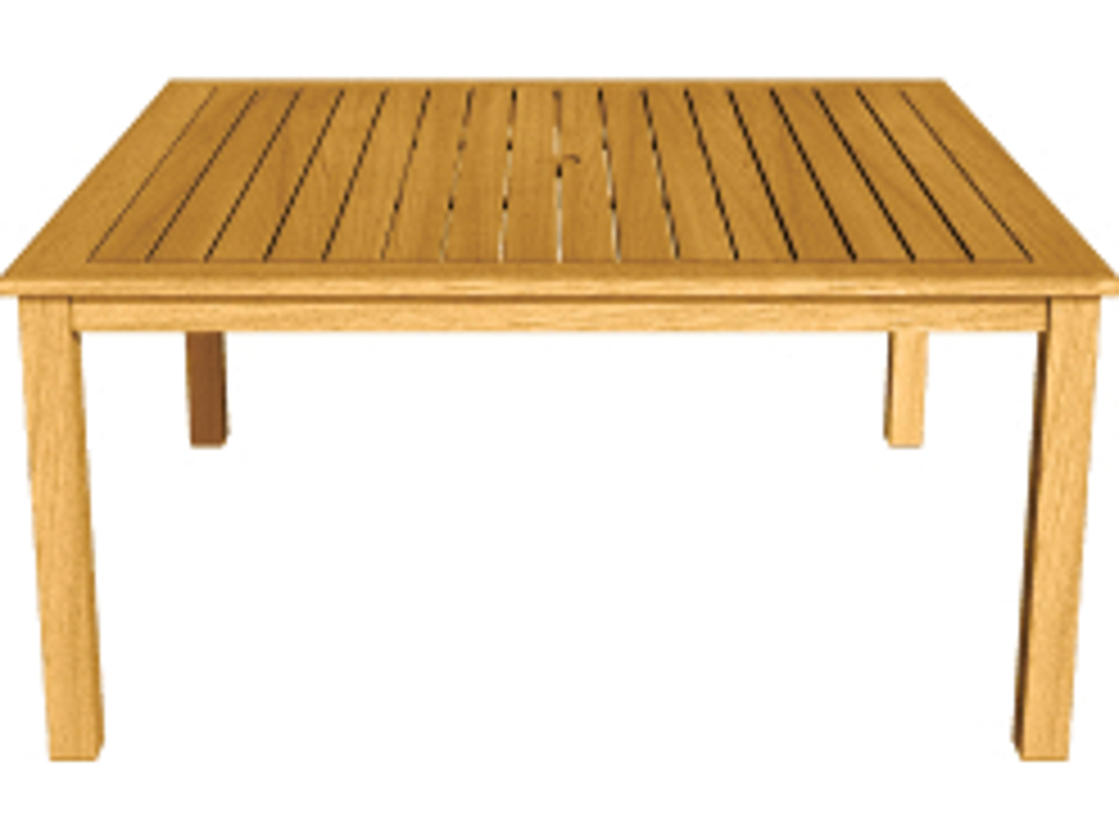 Three Birds Casual Newport Teak Natural Square Patio Dining Table