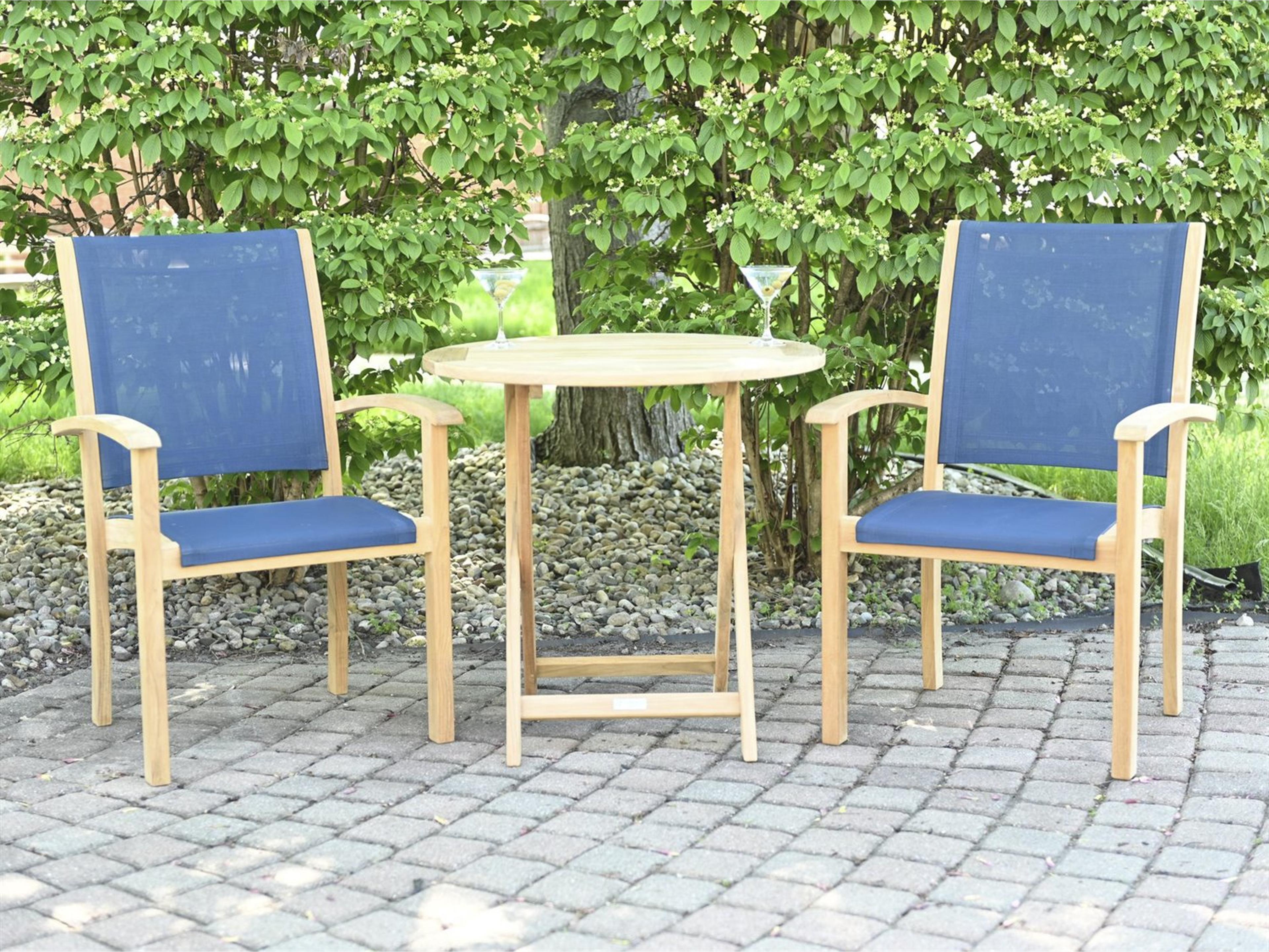 Riviera Sling Natural Teak Bistro Set